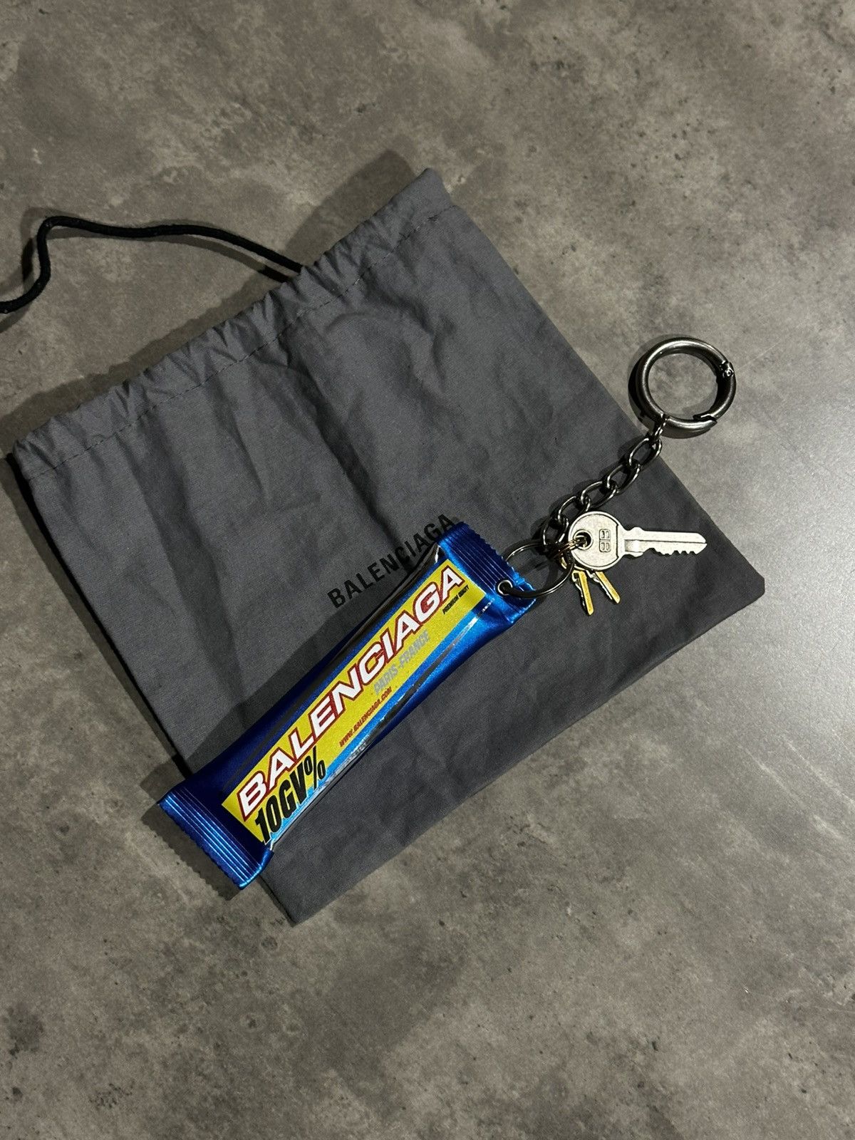 Balenciaga balenciaga KEYRING ENERGY BAR CHARM IN MARINE BLUE 