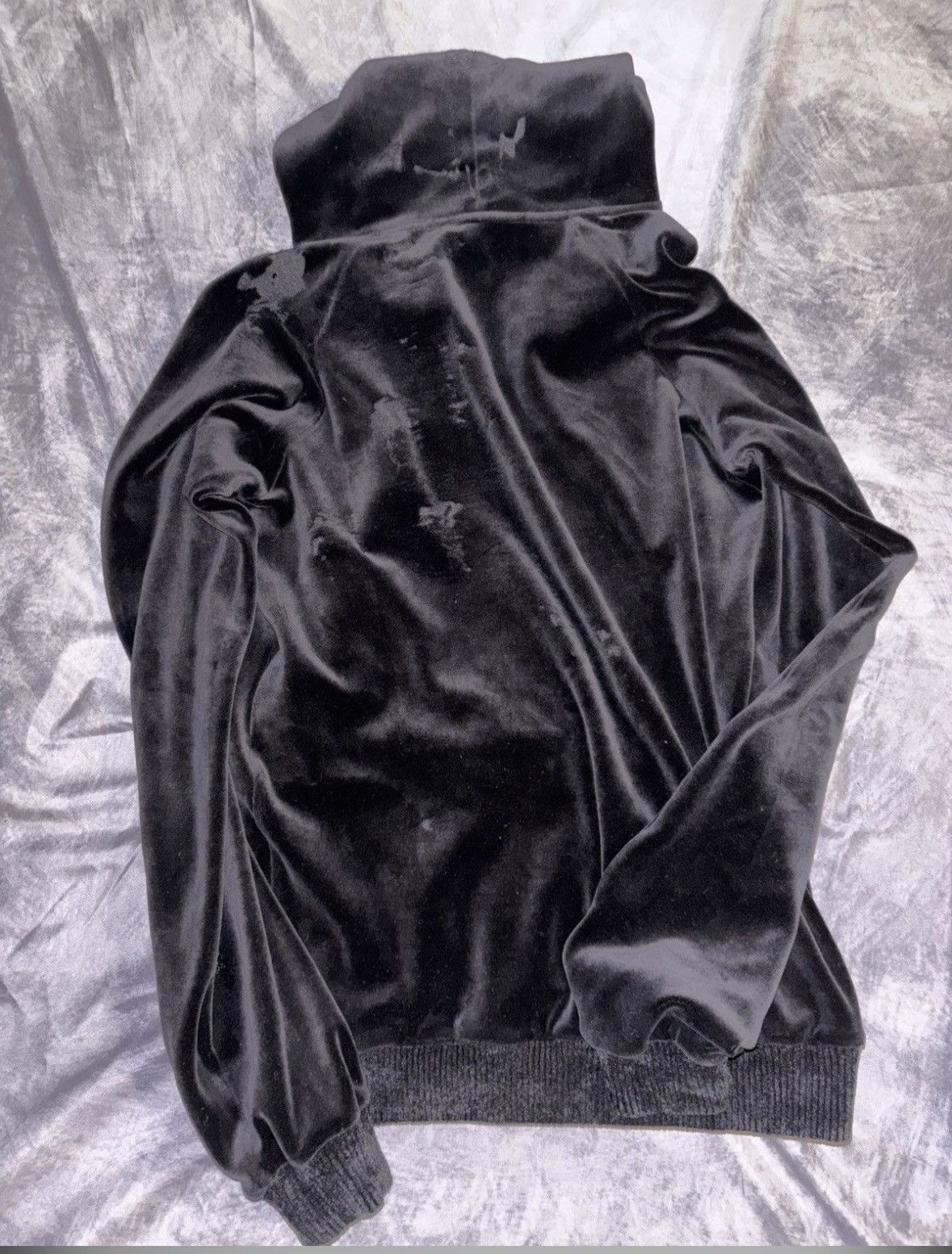 Saint Laurent Velour Distressed Hoodie