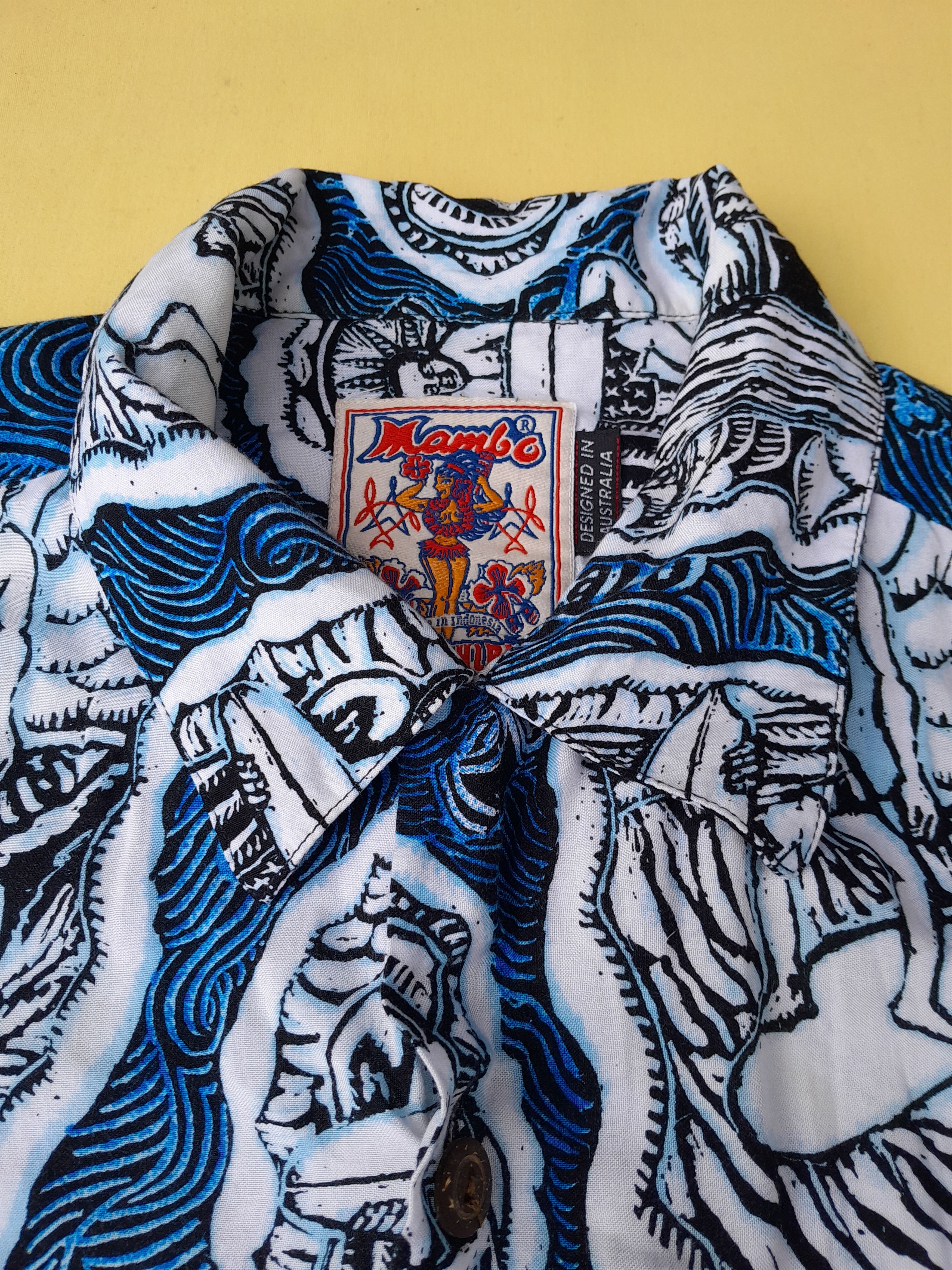 Mambo Vintage Mambo Loud Shirt Mens XL Blue Top Bloke Retro Size US XL / EU 56 / 4 - 8 Thumbnail