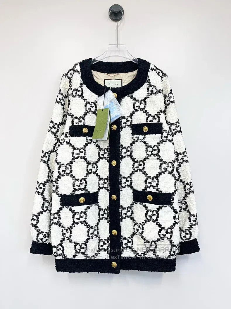 Gucci Gucci Black and white classic double G full print tweed ja Size XS / US 0-2 / IT 36-38 - 1 Thumbnail