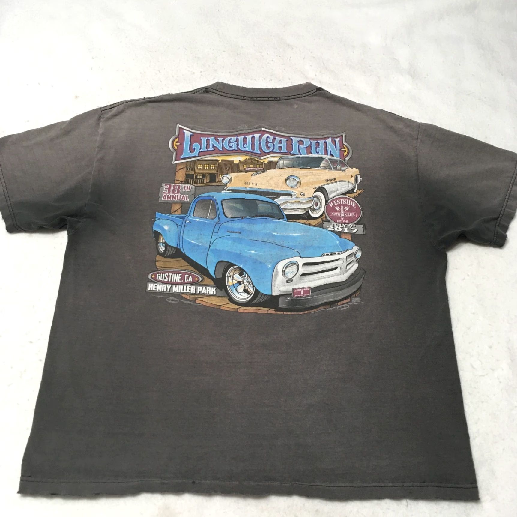 Gildan Gildan T-Shirt Mens 2XL Gray Hot Rod Run Cruisin The Strip Graphic Print Polo Pocket Short Sleeve Casual Cars USA Vintage: NO Size US XXL / EU 58 / 5 - 2 Thumbnail