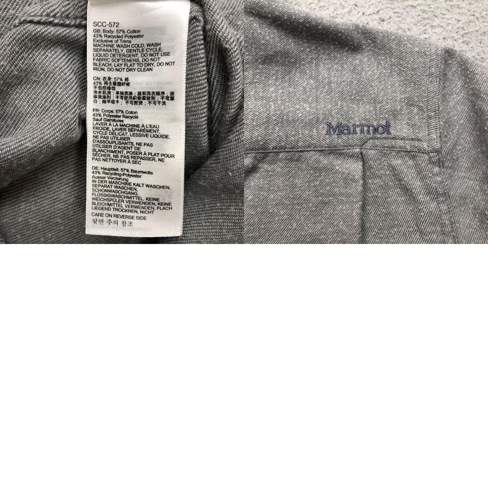 Marmot Marmot Midweight Flannel Shirt Mens S Pocket Logo Gray Long Sleeve Button-Up Size US S / EU 44-46 / 1 - 8 Thumbnail