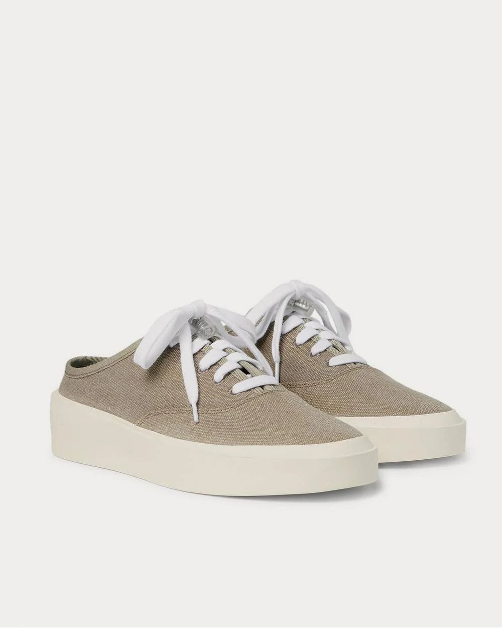 Fear of God o1f1d3z0825 Low-Top Slip-on Canvas Sneakers in Taupe Size US 11 / EU 44 - 2 Thumbnail