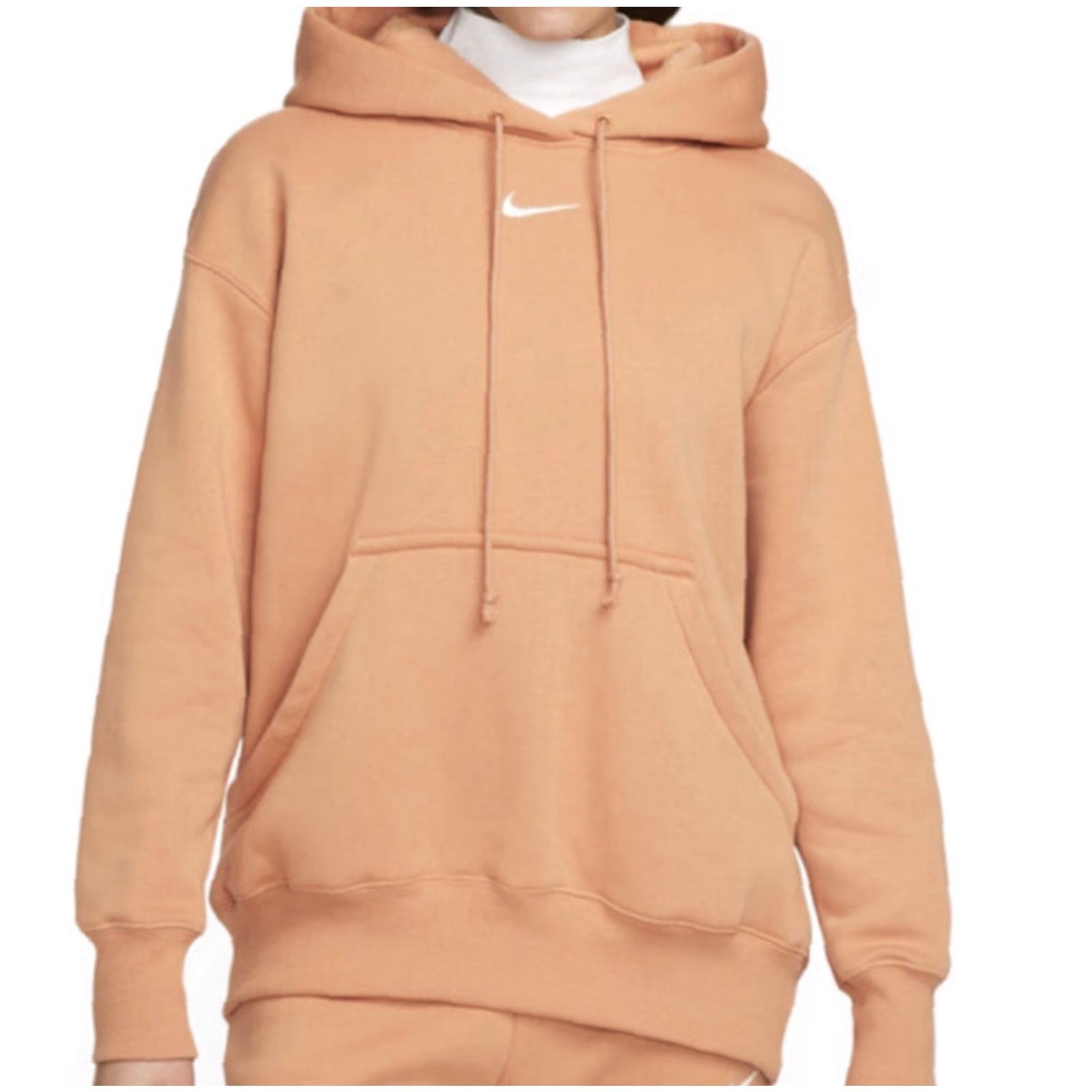 Nike Nike Women's Hoodie Phoenix Oversized Sz L Pink Orange Center Swoosh 90s Retro Pockets Womens Size L / US 10 / IT 46 - 4 Thumbnail