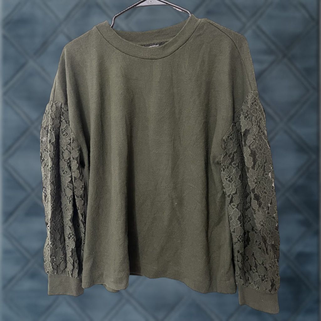 Banana Republic Banana Republic Sweater Womens Green Medium Long Sleeve Crew Business(Size M) (Regular Fit) Knit Cotton Pullover Size M / US 6-8 / IT 42-44 - 1 Thumbnail