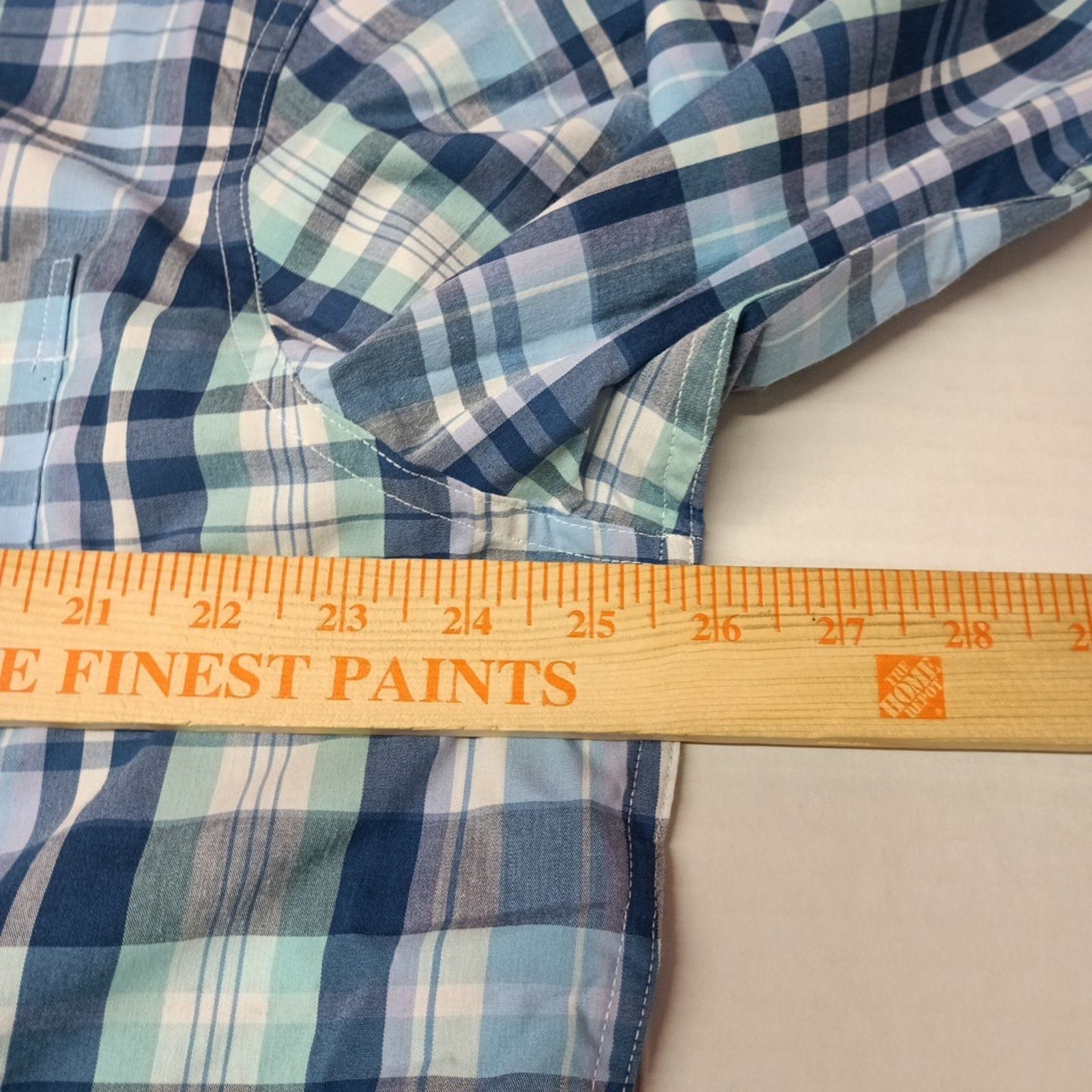 Chaps CHAPS Plaid Shirt Mens XL Lilac Blue Multi Easy Care Stretch Size US XL / EU 56 / 4 - 6 Thumbnail