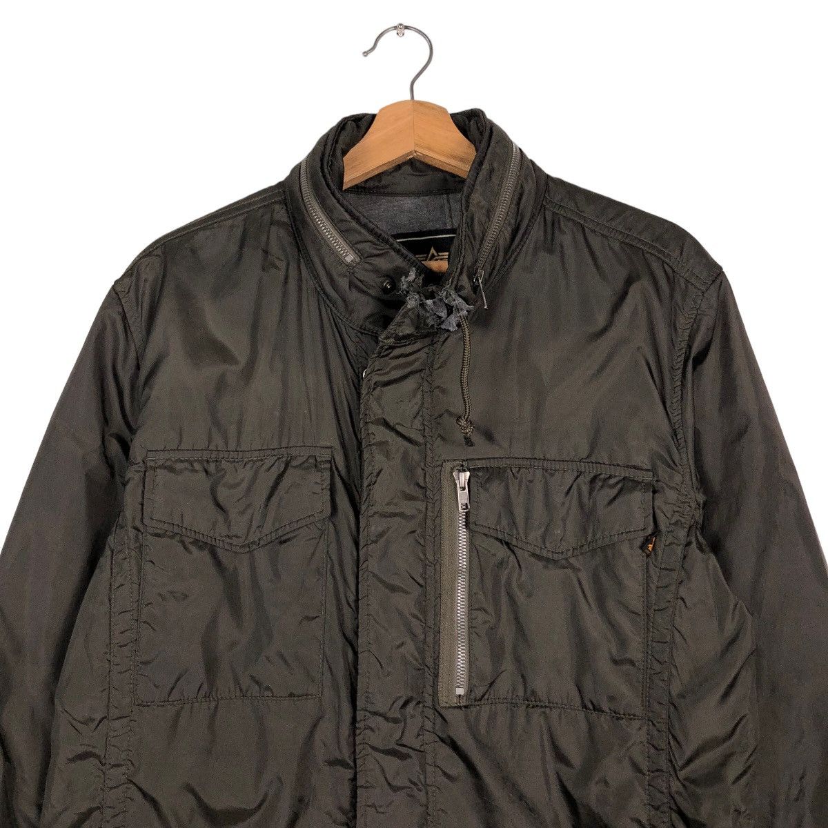 Alpha Industries 🔥Vintage Biker Military Jacket Cargo Alpha Industries USA Size US XL / EU 56 / 4 - 4 Thumbnail