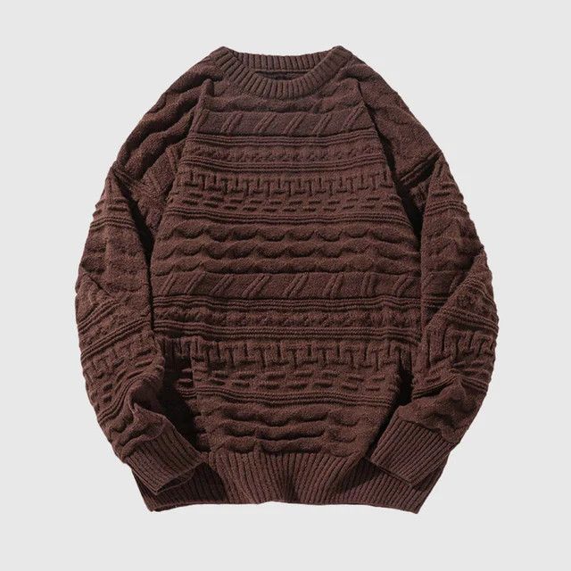 Japanese Brand Retro Textured Knit Sweater - L Size US L / EU 52-54 / 3 - 1 Thumbnail
