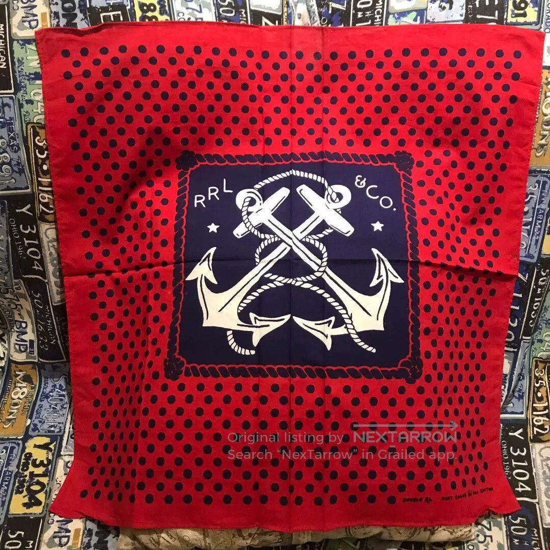 RRL Ralph Lauren RRL Ralph Lauren Double RL Classic Anchor Bandana. Size ONE SIZE - 1 Thumbnail