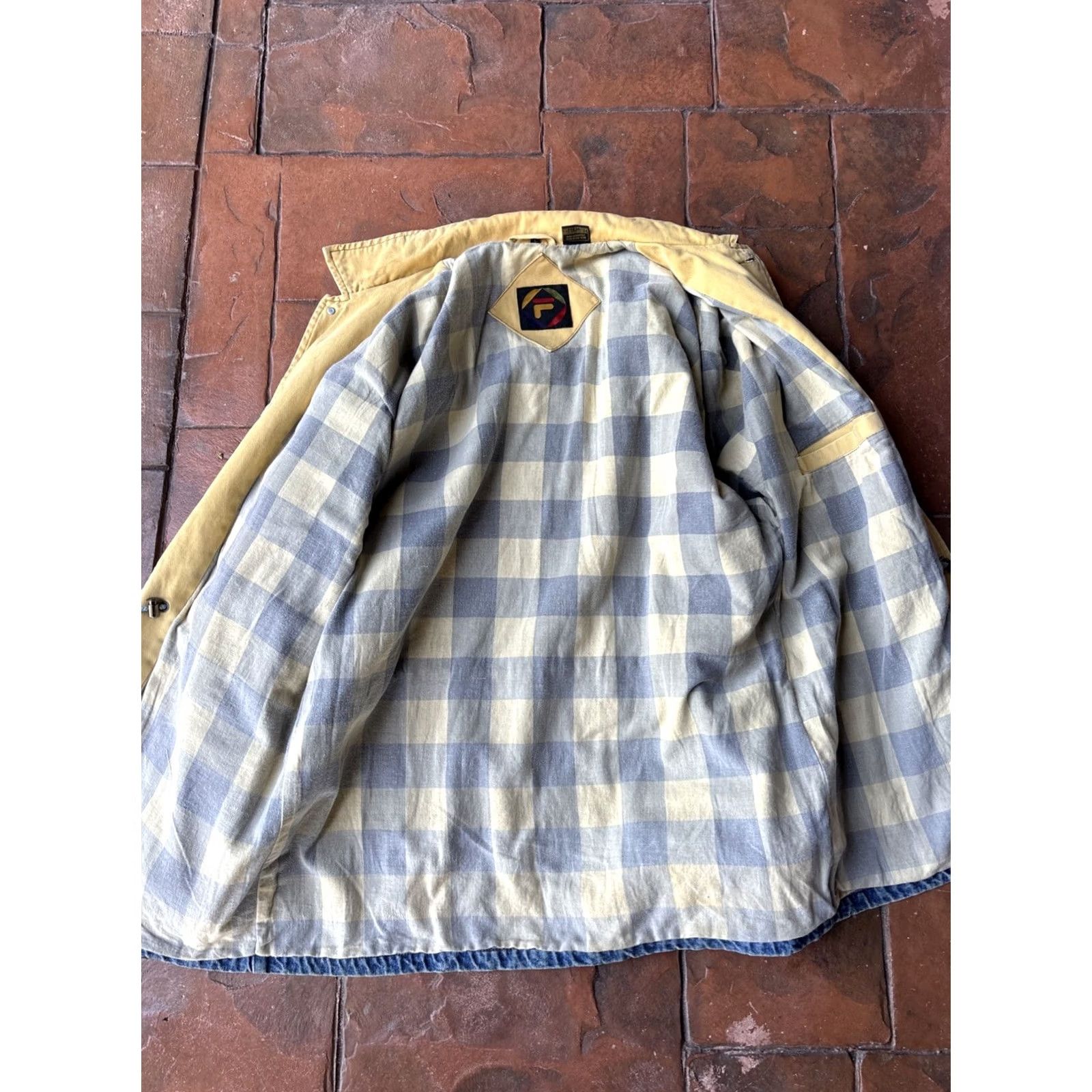 Fila VINTAGE 90s FILA Jeans Work Chore Coat Jacket Large Denim Cotton Men Hood Hip Hop Streetwear Trench Coat Long Blue Size US 33 - 4 Thumbnail