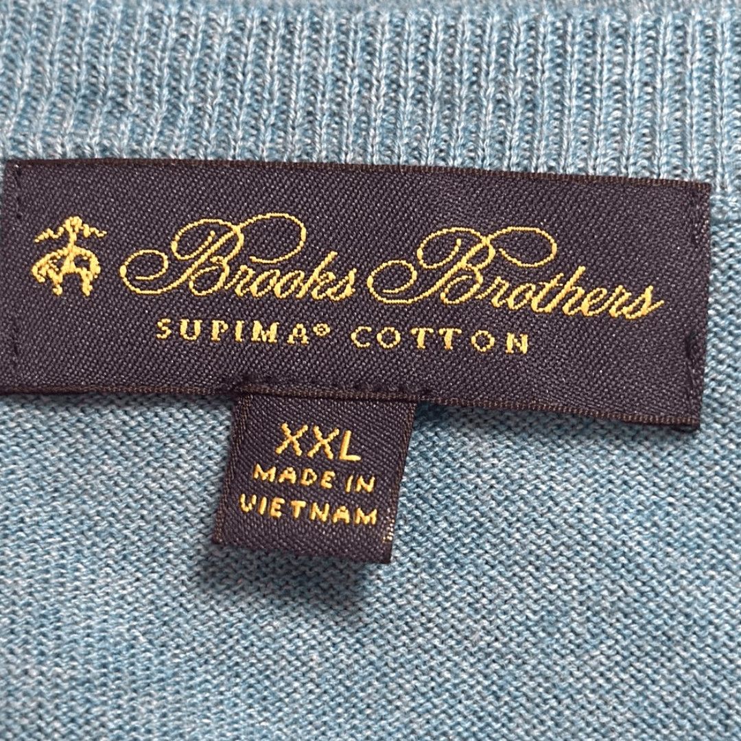 Brooks Brothers VINTAGE? Brooks Brothers Supima Cotton V Neck Blue Sweater 2XL Men Pullover Size XXL Blue - Sweater Size US XXL / EU 58 / 5 - 4 Thumbnail