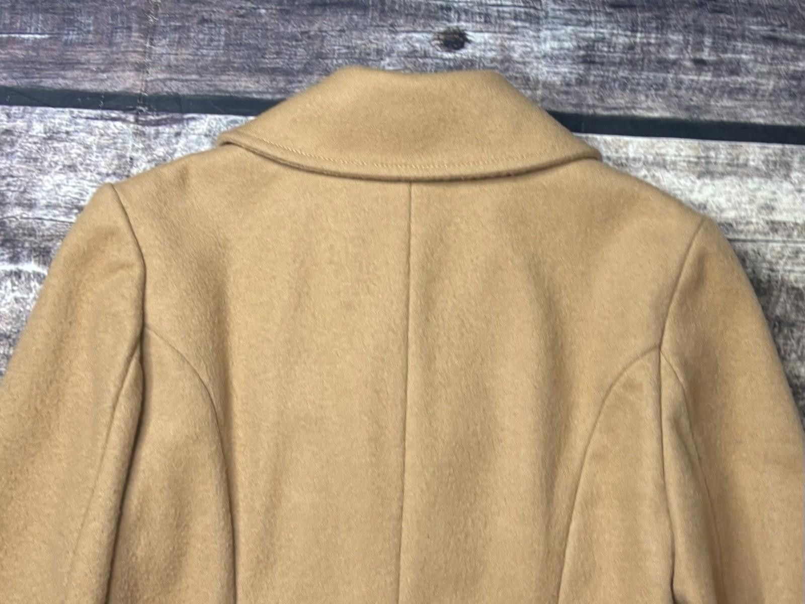 Gap Y2K Gap Peacoat Jacket Womens XS Virgin Wool Beige VTG Size XS / US 0-2 / IT 36-38 - 9 Thumbnail
