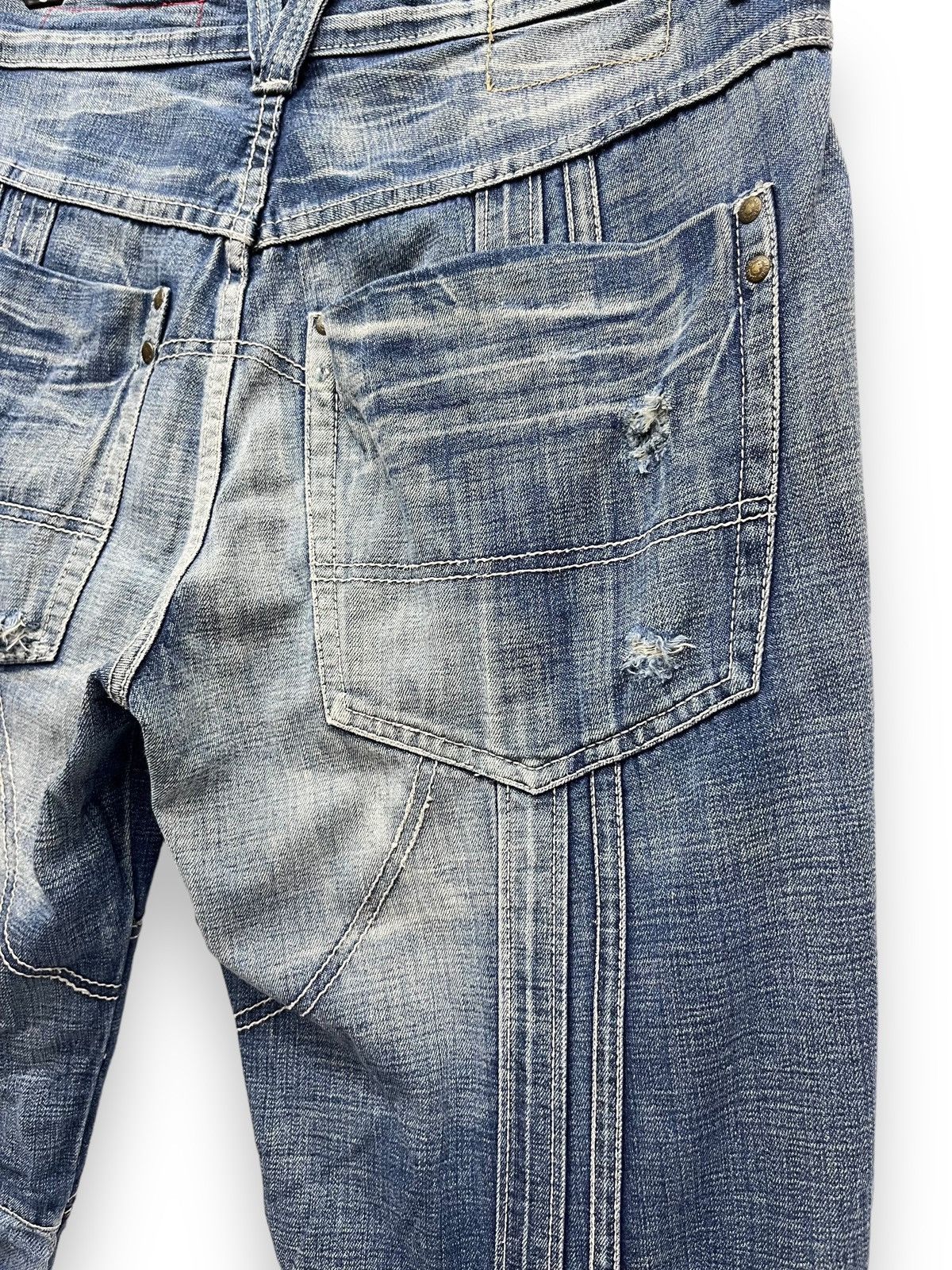 Jean FYE🔥TOUGH JEANSMITH Designer Distressed Bartack Denim Pants Size US 34 / EU 50 - 15 Thumbnail