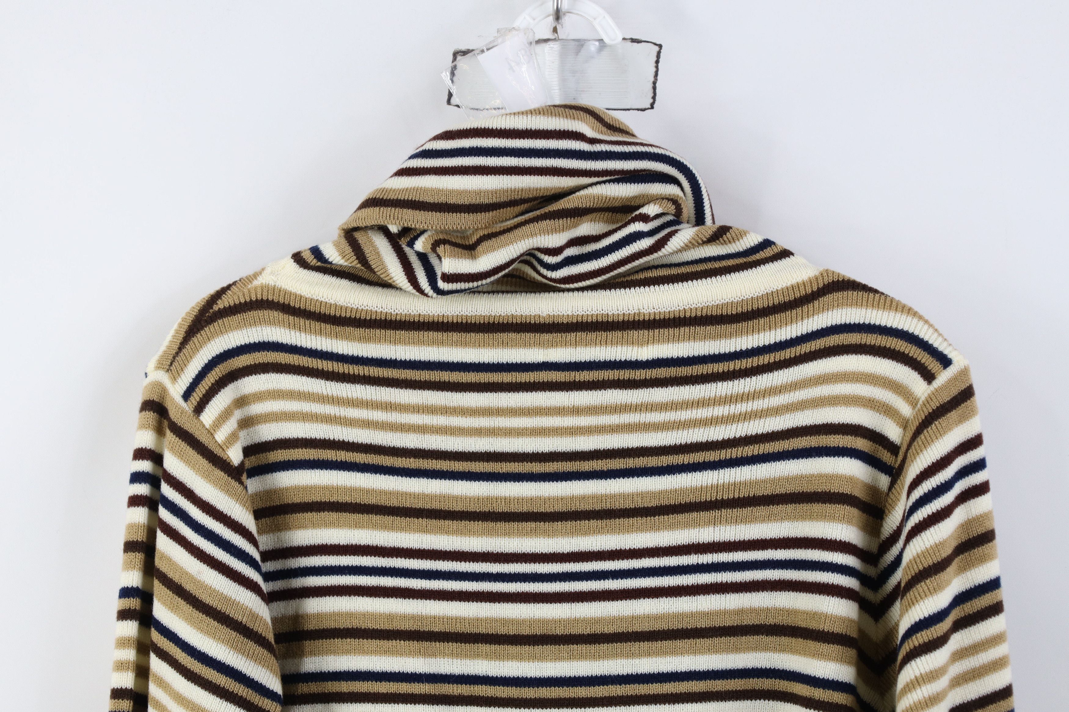 Vintage Vintage 70s Streetwear Earth Tone Knit Turtleneck Sweater Size L / US 10 / IT 46 - 9 Thumbnail