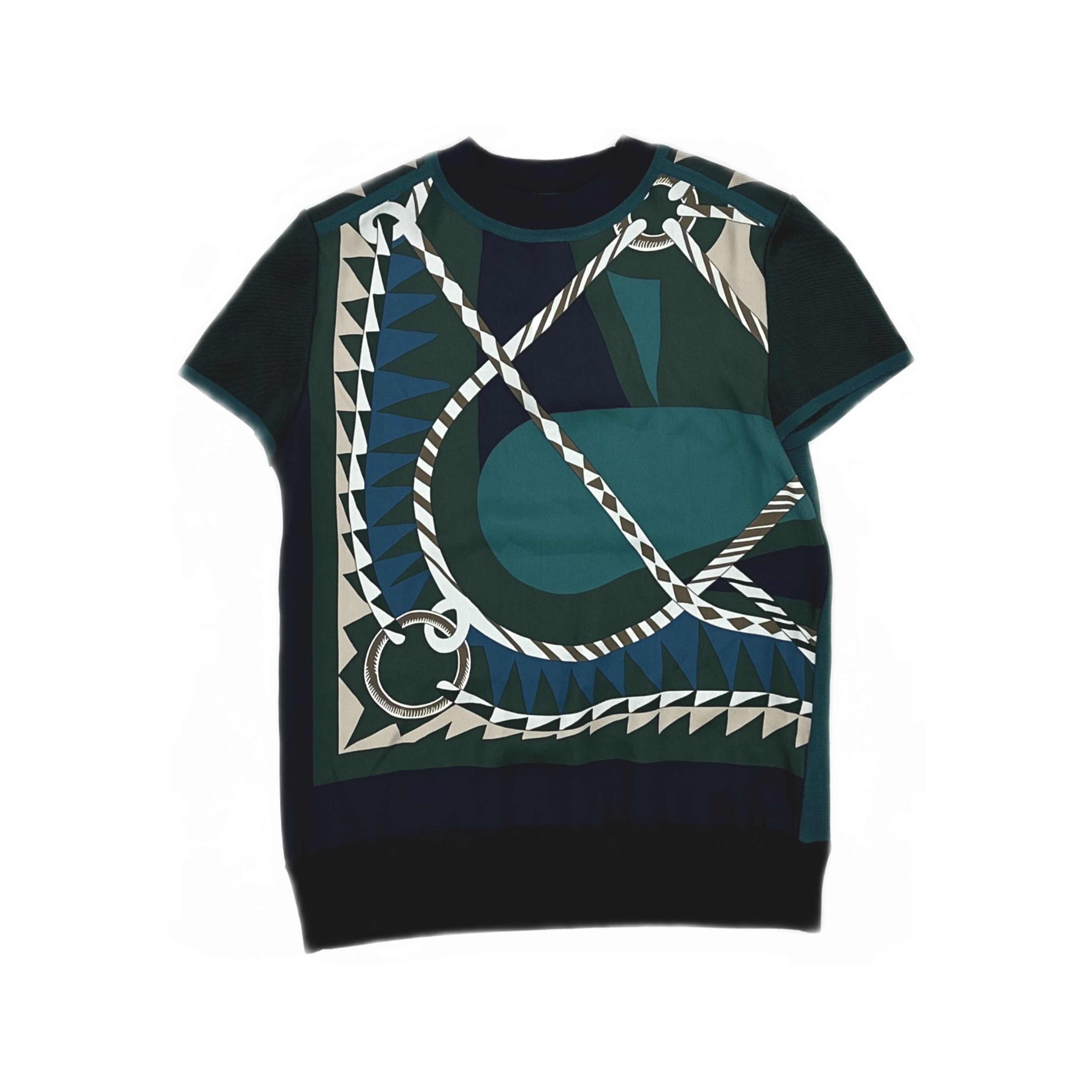 Hermes Hermès Geometric Print Short Sleeve Sweater Size 34 Size XS / US 0-2 / IT 36-38 - 1 Thumbnail