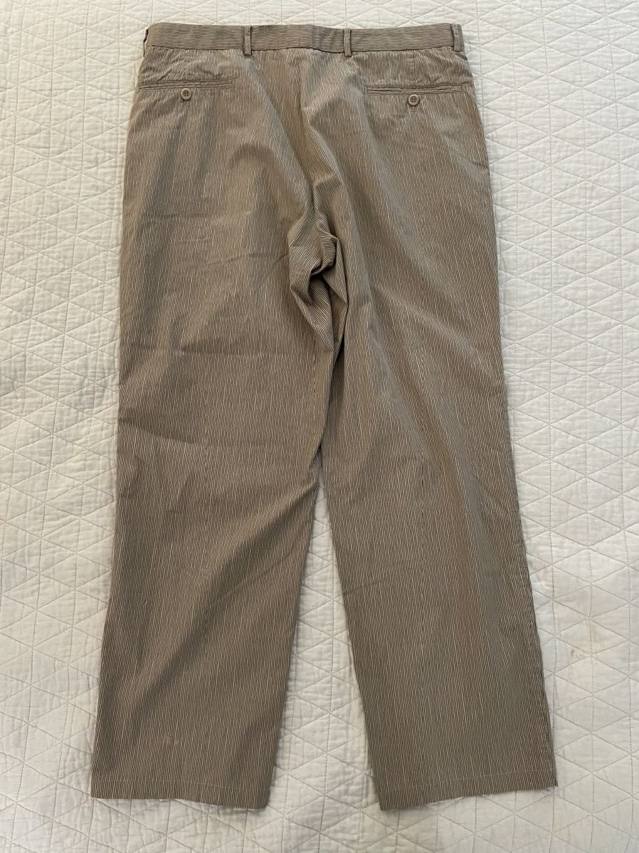 Armani Collezioni Free Hand Stripe Lightweight Cotton Trouser Size US 36 / EU 52 - 8 Thumbnail