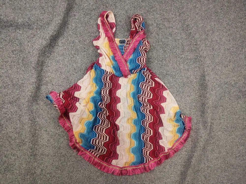 Missoni Pho Firenze Italy V-neck zig zag Multicolor straps Dress Size S / US 4 / IT 40 - 2 Thumbnail