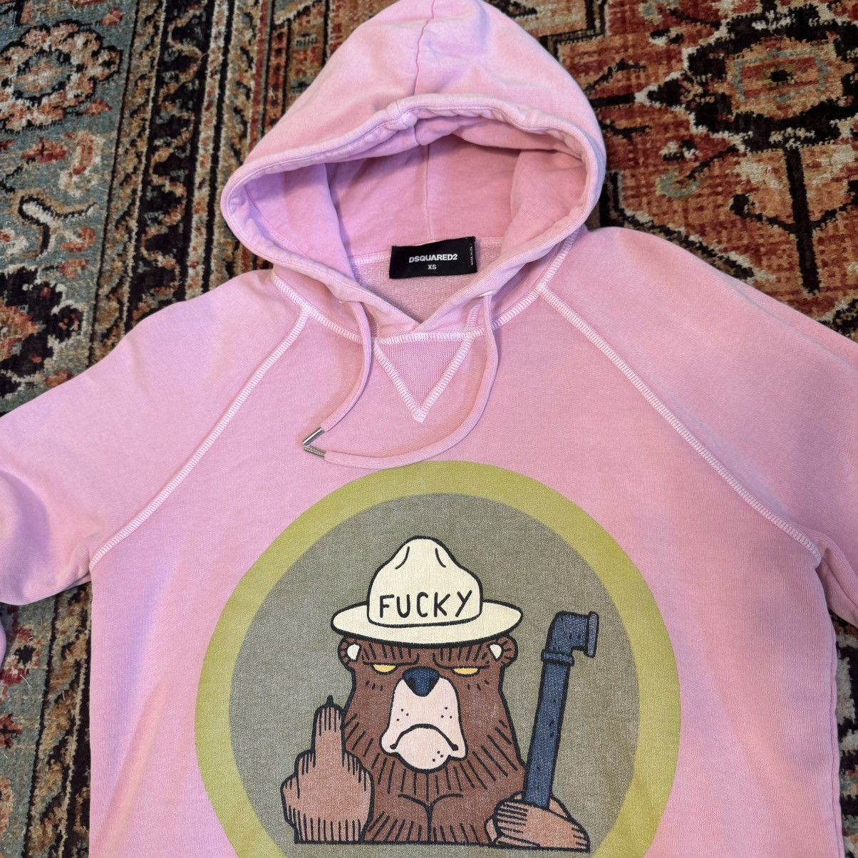 Dsquared2 DSquared2 “f*cky the bear” Pink Graphic Hoodie Streetwear XS Size US XS / EU 42 / 0 - 7 Thumbnail