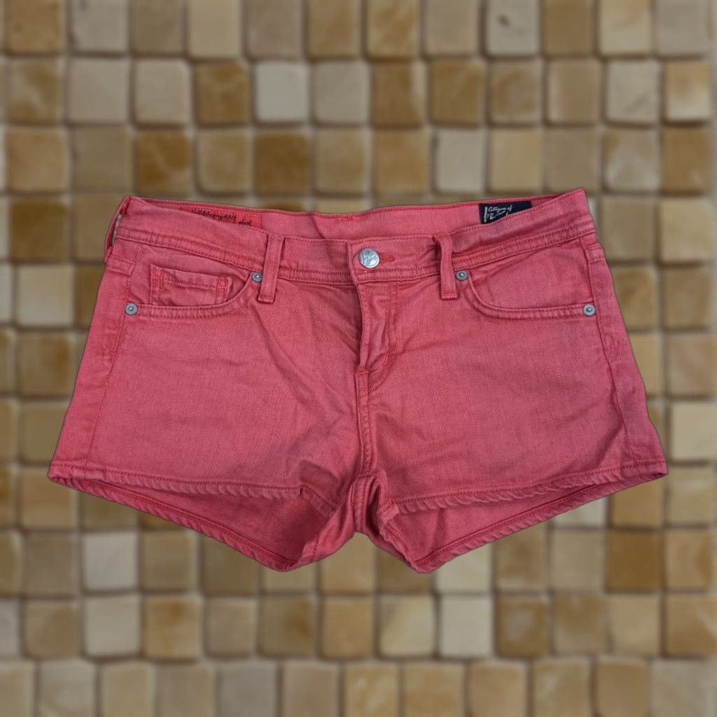 Citizens Of Humanity VINTAGE Citizens of Humanity Womens Jerome Dahan Skull Bunny #912 Stretch Shorts Sz 29 Pink Boyfriend Low Rise Regular Inseam 1.5" Womens Size 29" - 1 Thumbnail