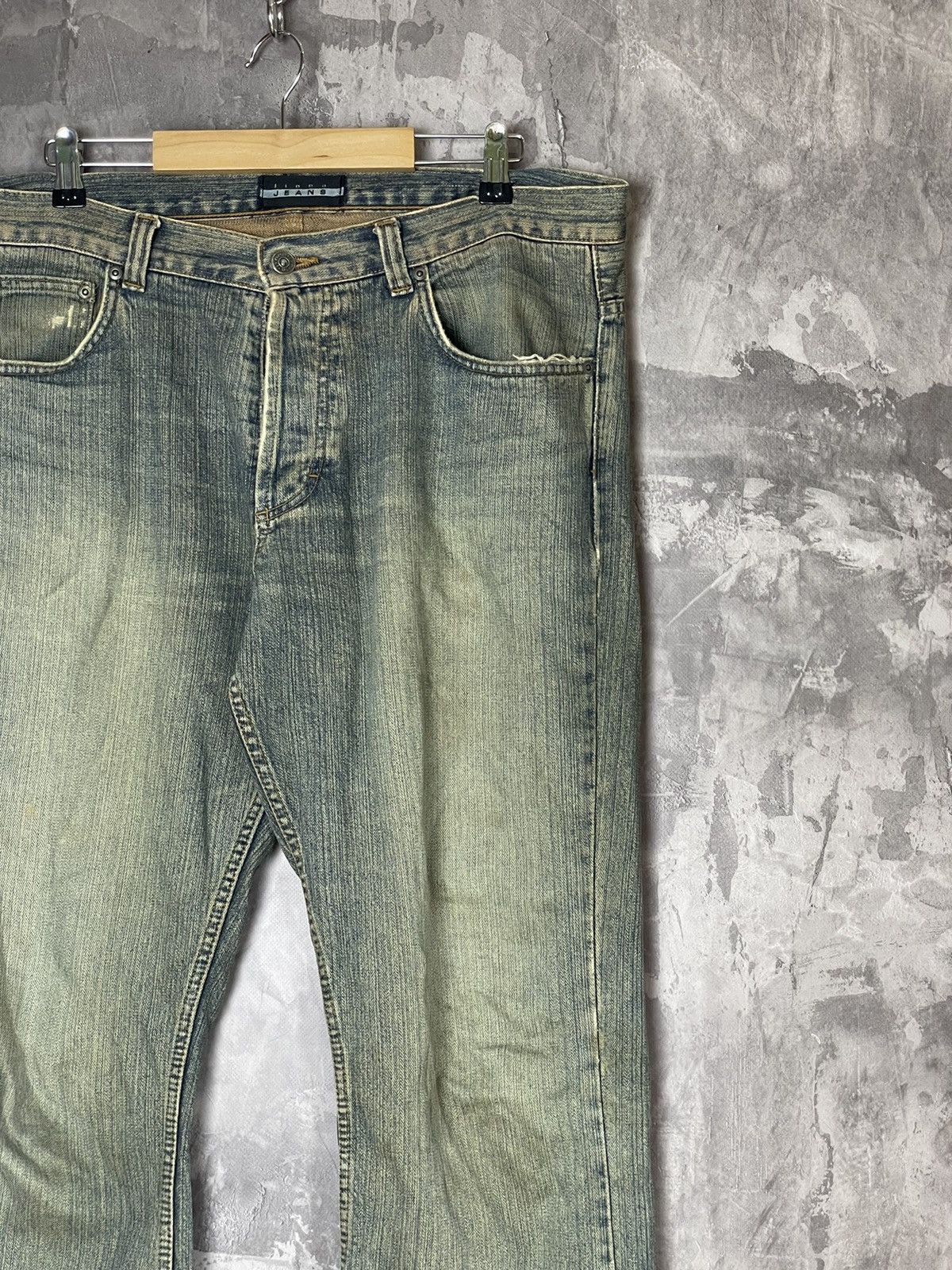 Jean × Vintage Washed Faded Paint Punk Grunge Bootcut Baggy jeans Size US 34 / EU 50 - 4 Thumbnail
