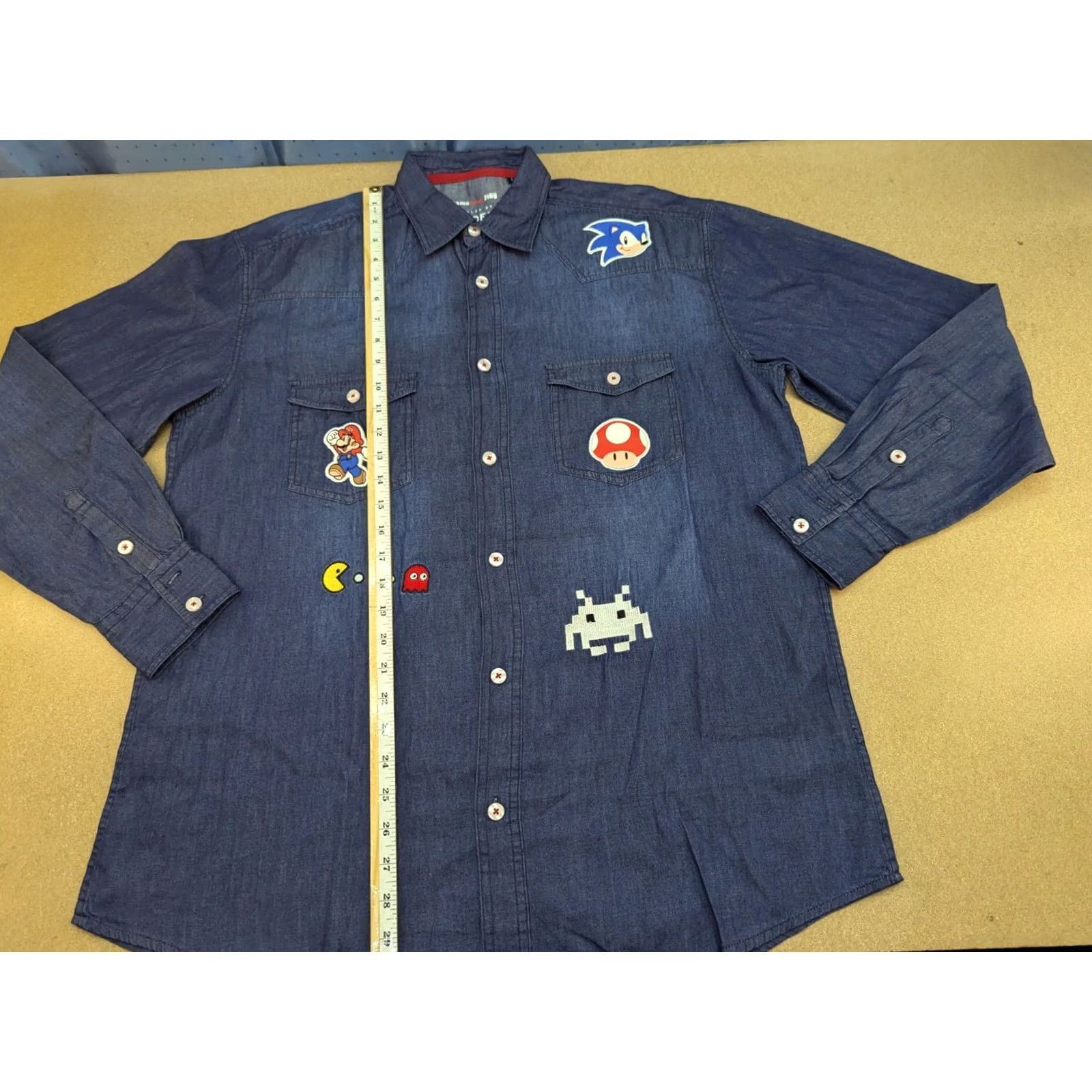 Denime Audes Gamestop Zing Pop Culture Button Up Shirt Denim L Australia Men Blue Cotton Denim Shirt Long Sleeve Button-Up Casual Pocketed collared Mens 90s? Size US L / EU 52-54 / 3 - 3 Thumbnail