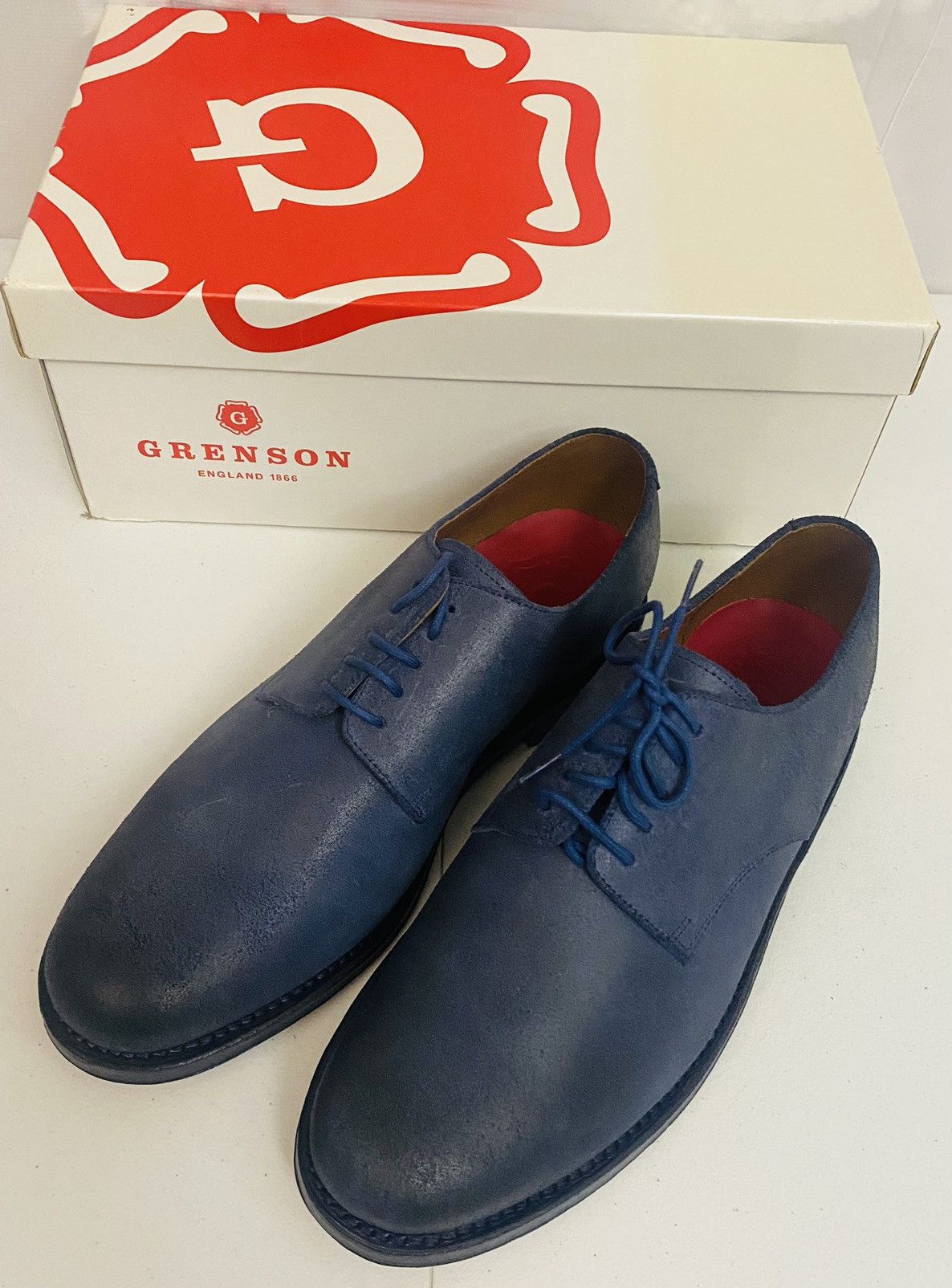 Grenson Grenson Blue Leather Burnished Toe Finnegan Derby 10 NIB Size US 10 / EU 43 - 12 Thumbnail