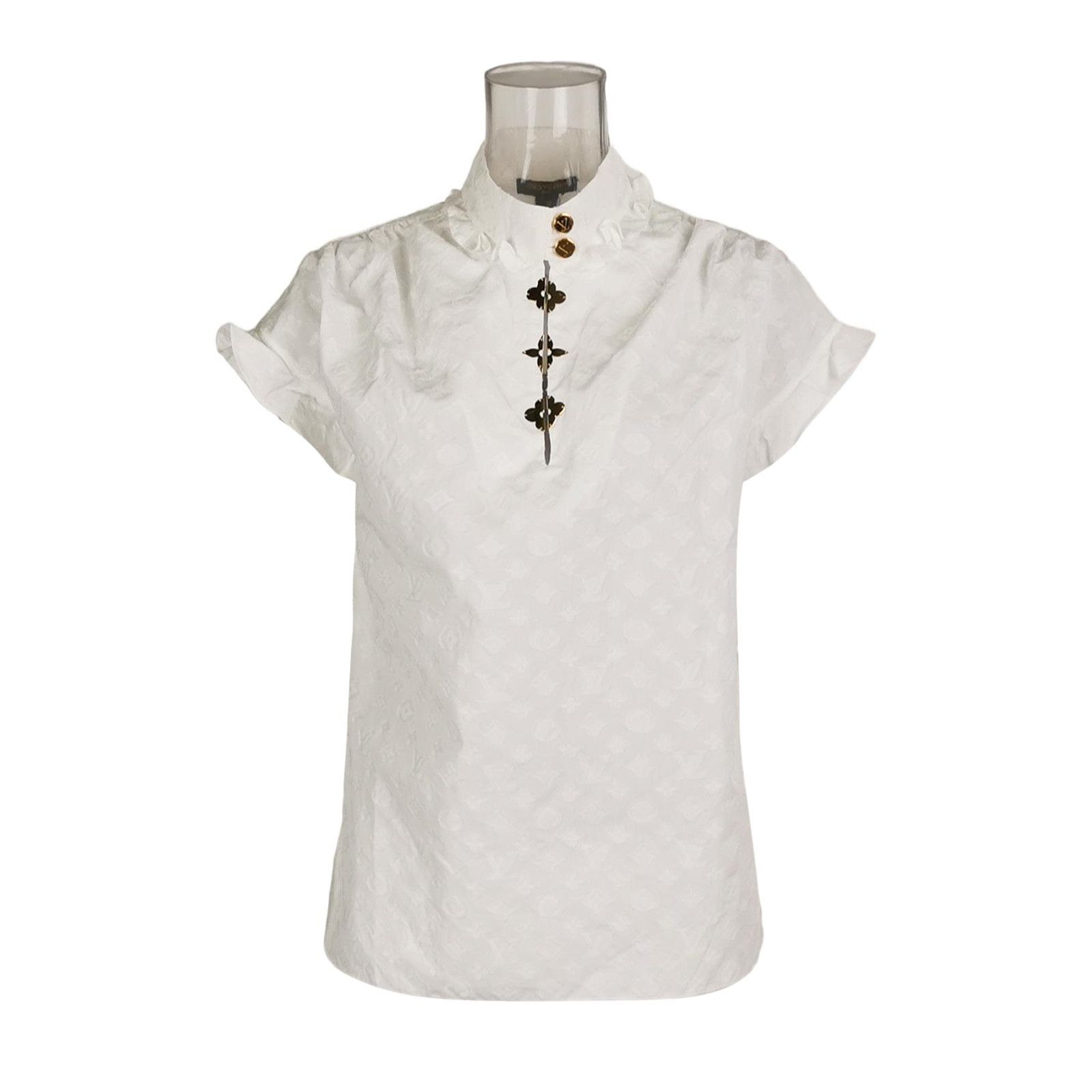 Louis Vuitton Louis Vuitton Monogram White Blouse Size FR 38 Size S / US 4 / IT 40 - 1 Thumbnail