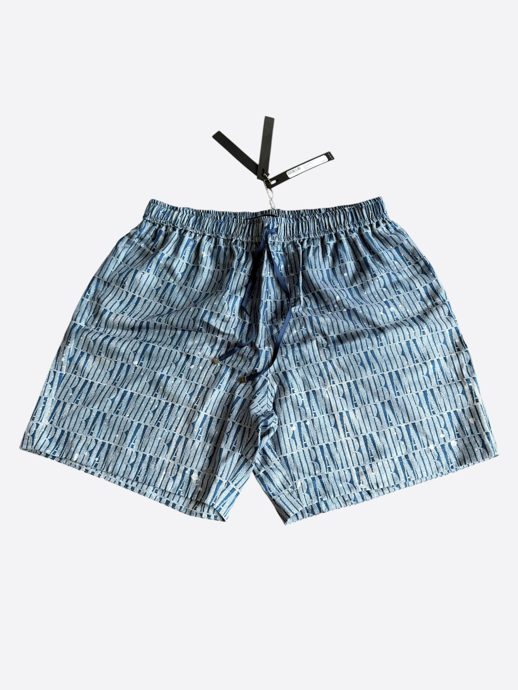 Amiri Amiri Blue & White Gradient Logo Shorts Size US 36 / EU 52 - 1 Thumbnail