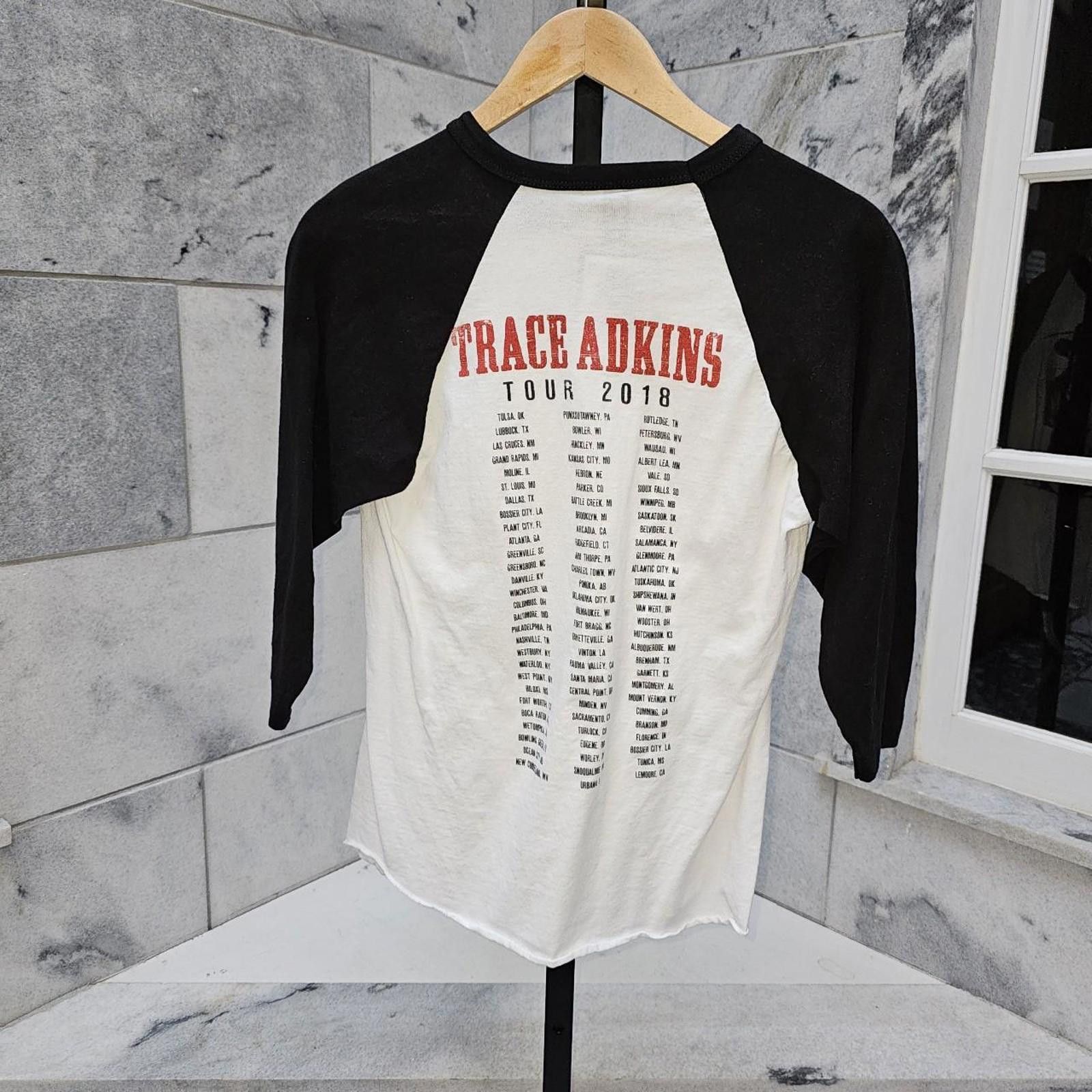 Tultex Women's Ringer Quarter Sleeve Trace Adkins T-shirt Size S / US 4 / IT 40 - 7 Thumbnail
