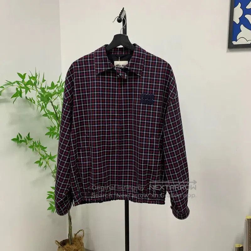 Miu Miu Miu Miu Red Cotton Women's Jacket . Size L / US 10 / IT 46 - 1 Thumbnail
