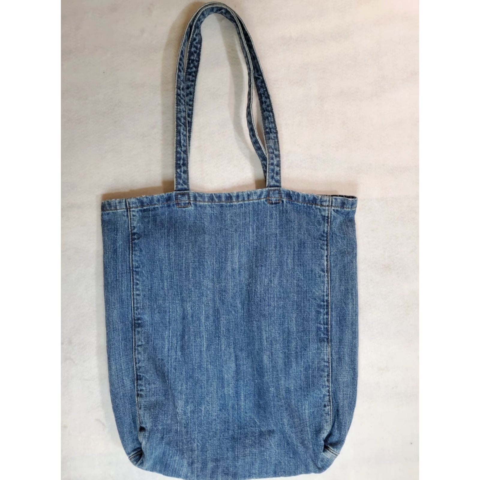 American Eagle Outfitters VINTAGE American Eagle Outfitters Logo Denim Tote Bag Purse Blue Distressed -Las Vegas Holiday Womens Medium Size ONE SIZE - 3 Thumbnail