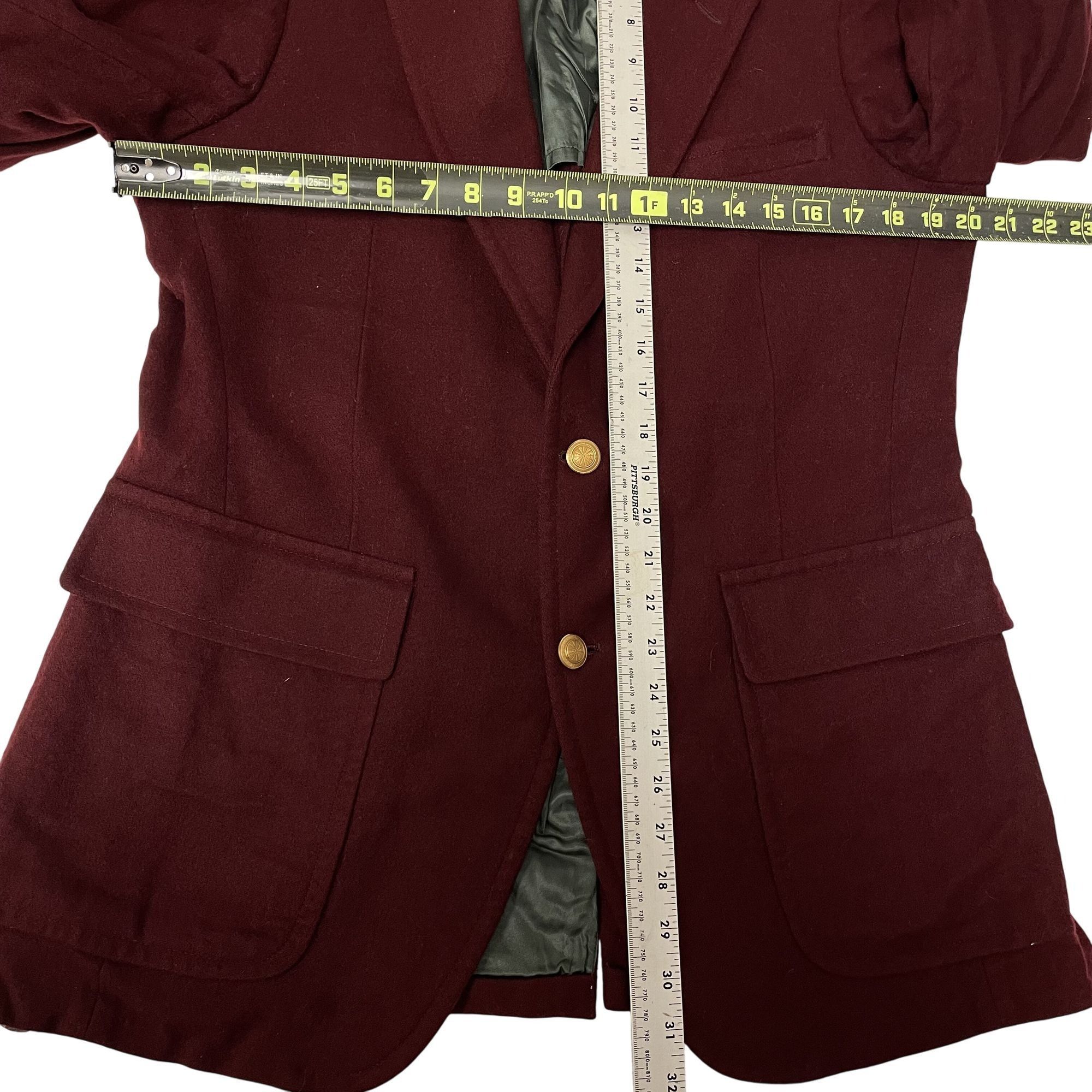 Other Vtg John Alexander MAROON GOLD BTN Sport Coat Size 38R - 8 Thumbnail