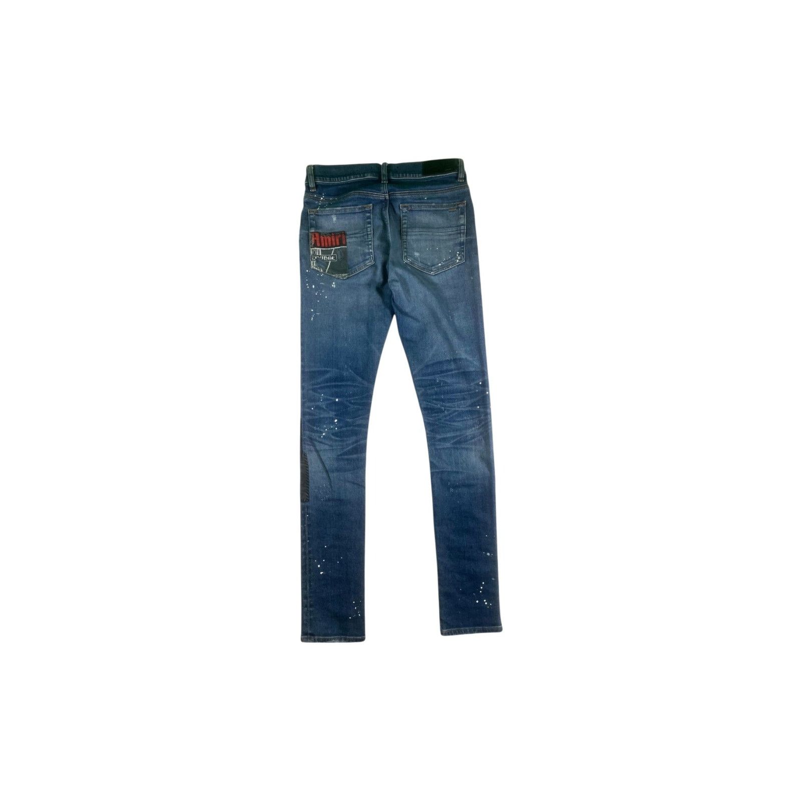 Amiri Amiri "Crystal Lounge Patchwork" Dark Wash Jeans Size US 29 - 2 Thumbnail