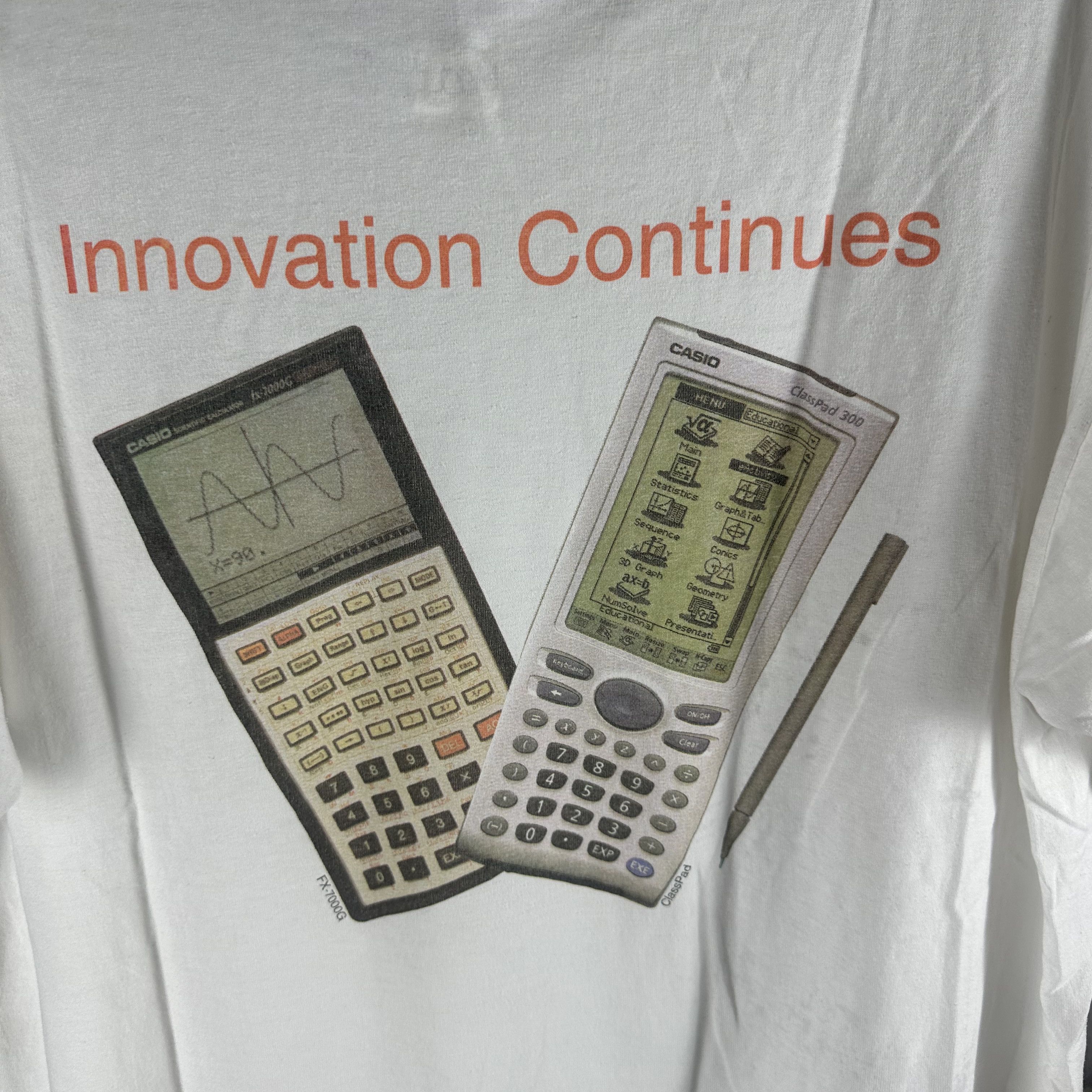 Vintage 90s Casio Innovation Continues Calculator Promo T-shirt Size US XL / EU 56 / 4 - 4 Thumbnail