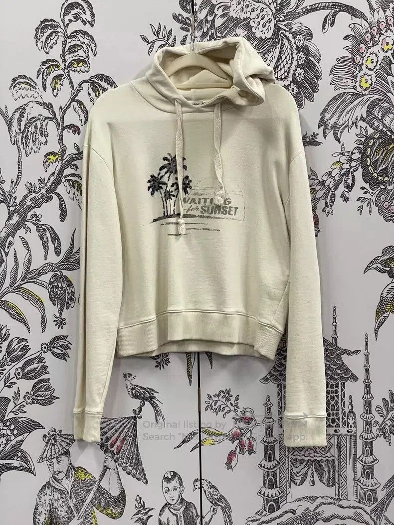 Saint Laurent Paris Saint Laurent Beige Coconut Tree Pattern Hoodie. Size US M / EU 48-50 / 2 - 1 Thumbnail