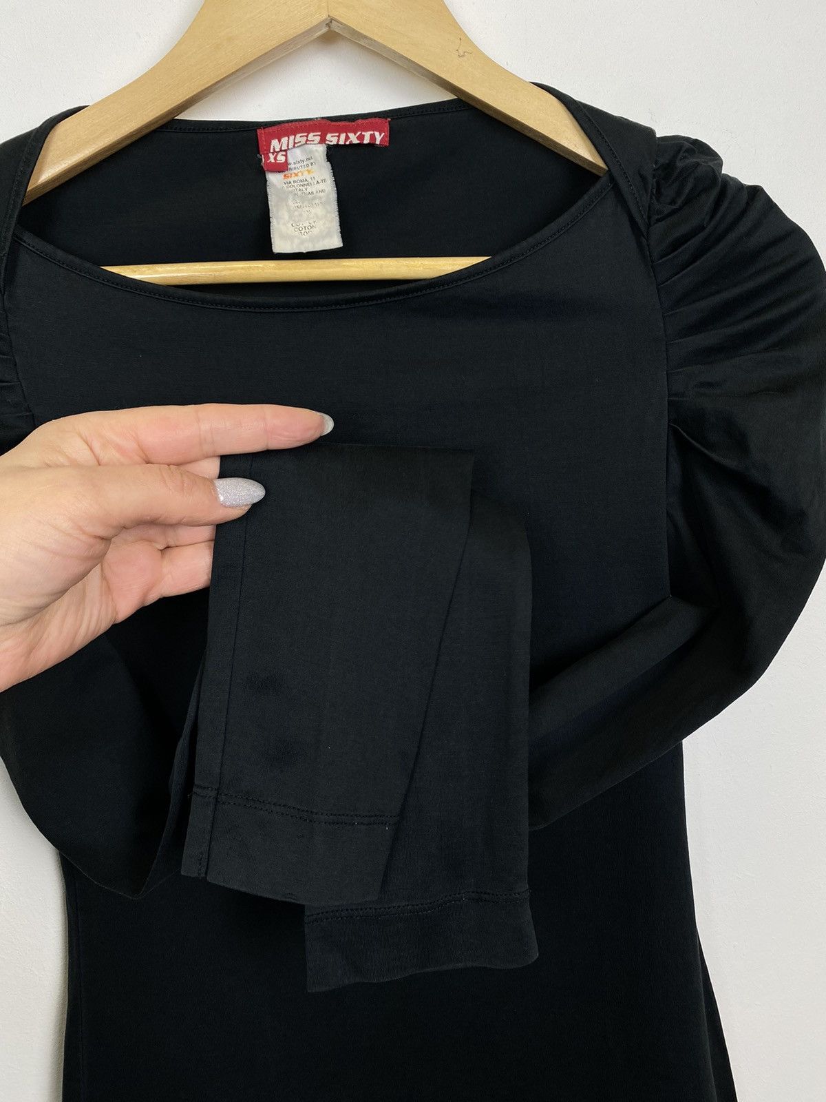 Japanese Brand Vintage Y2K Miss Sixty Ladies Long Sleeve Blouse Top Grey Size XS / US 0-2 / IT 36-38 - 5 Thumbnail