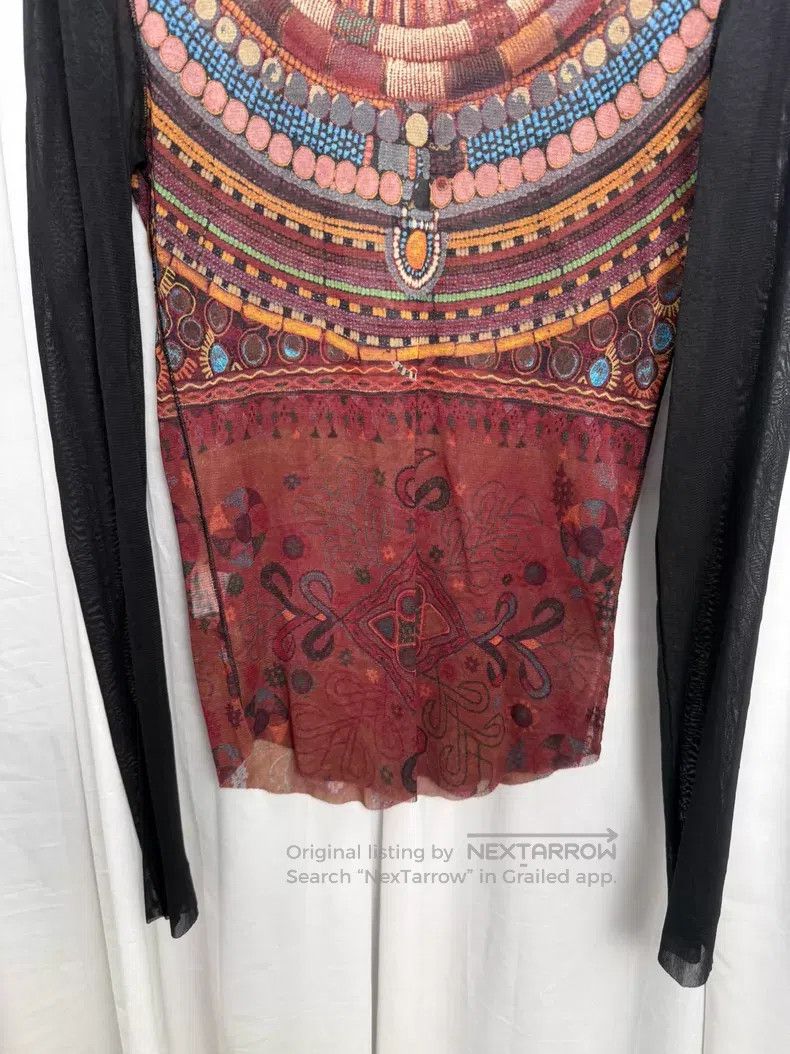 Jean Paul Gaultier Jean Paul Gaultier Mesh long sleeve blouse with intricate Size L / US 10 / IT 46 - 3 Thumbnail