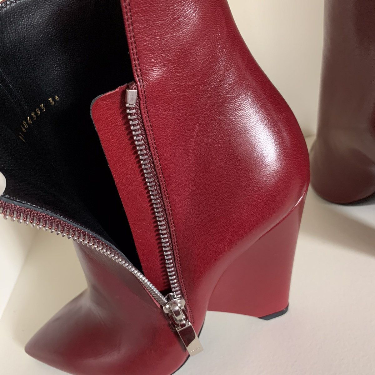 Saint Laurent Paris Burgundy leather zip up boots Size US 6 / IT 36 - 14 Thumbnail