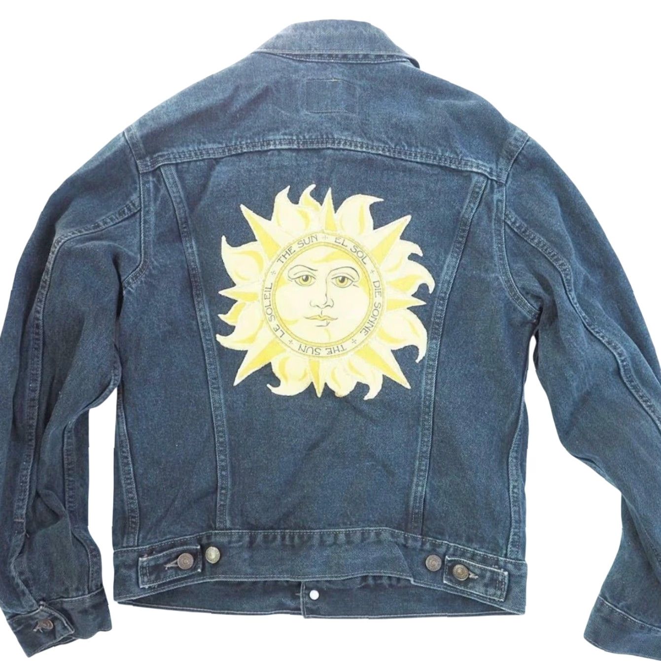 Levi's VINTAGE Levis Denim Trucker Jacket Sunshine Print The Sun Size M Jacket Womens Blue Denim Trucker Jacket Sunshine Print The Sun Size M Size M / US 6-8 / IT 42-44 - 2 Thumbnail