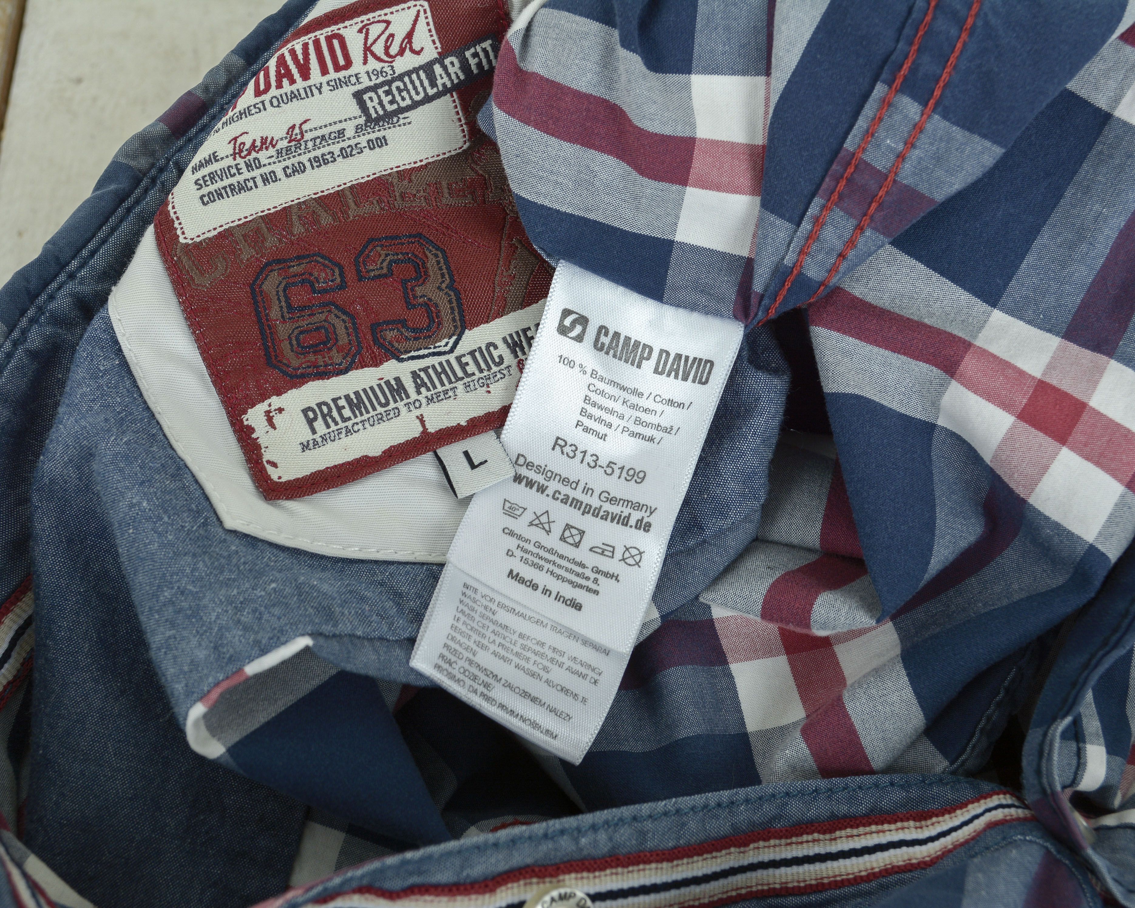 Camp David Button Up Shirt NZ Wellington Rugby Check Plaid Embroidered Size US L / EU 52-54 / 3 - 10 Thumbnail