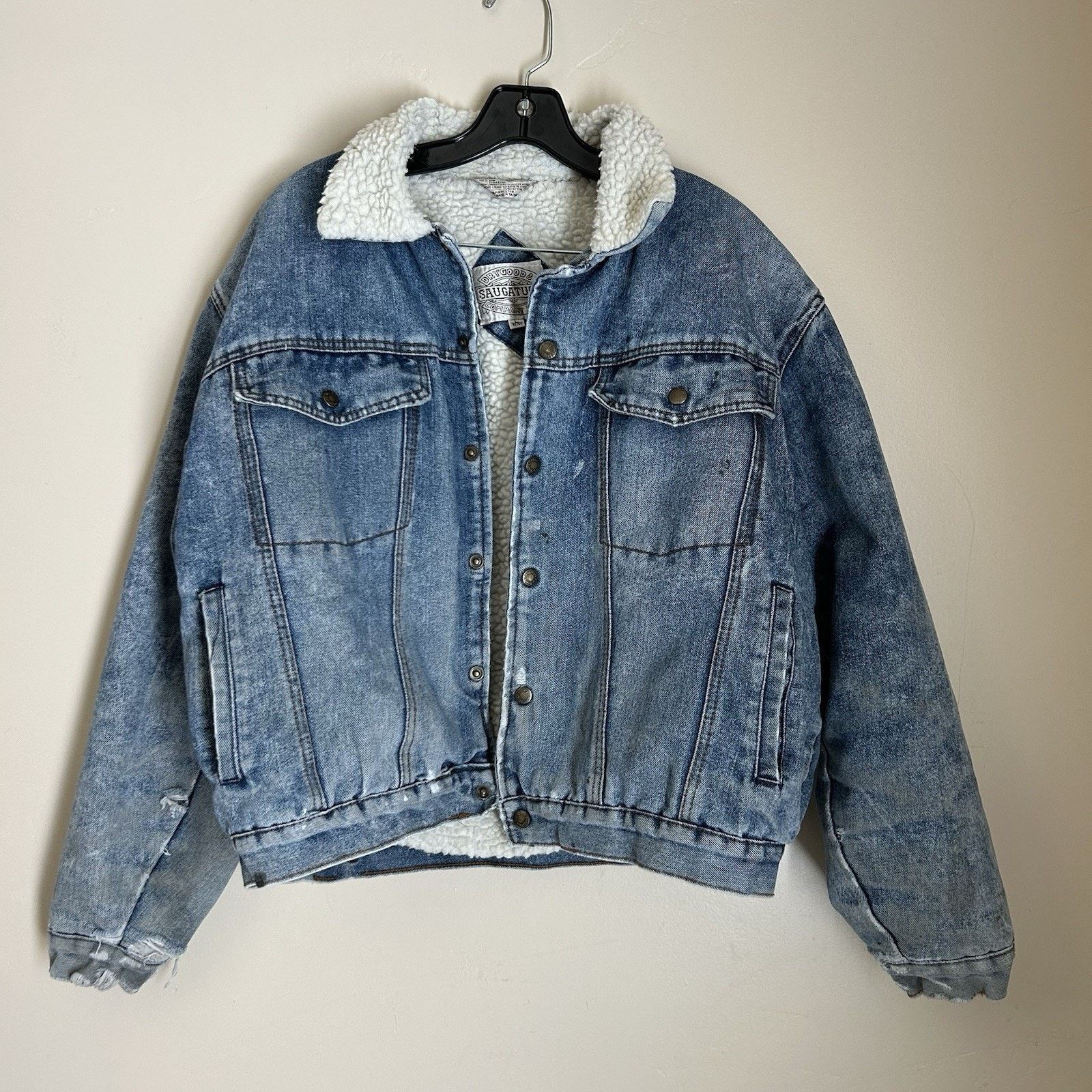 Other VTG Saugatuck Drygood Denim Sherpa Trucker Jacket Sz L 42/44 Size US L / EU 52-54 / 3 - 2 Thumbnail