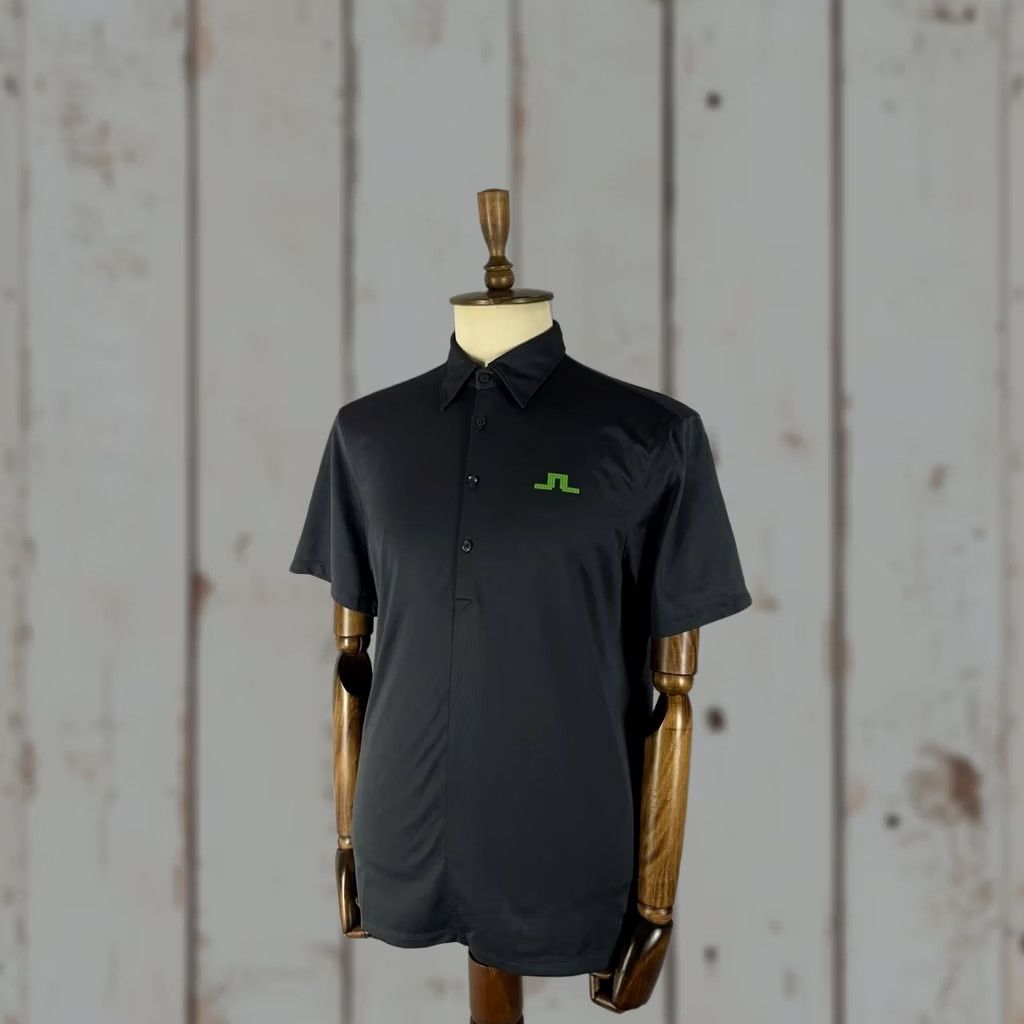 J.Lindeberg J.Lindeberg Golf Polo Shirt XL Gray Polyester Short Sleeve Shirt Men Regular Slimming Pockets Logo Pattern Solid Sports Classic Modern Size US XL / EU 56 / 4 - 1 Thumbnail