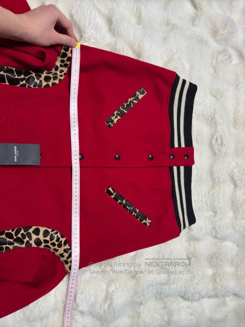 Saint Laurent Paris Saint Laurent Paris Red leopard print baseball jacket Size S / US 4 / IT 40 - 8 Thumbnail