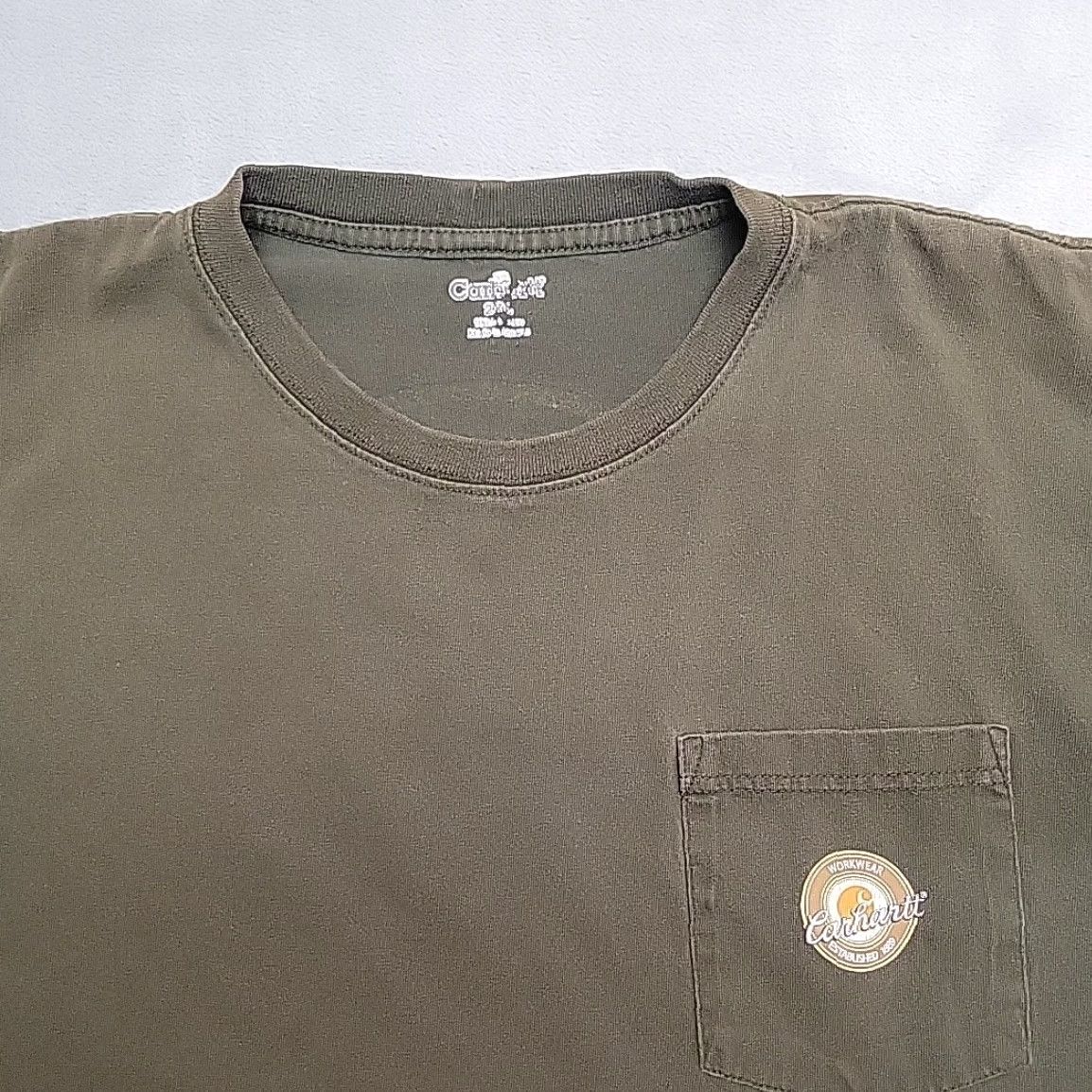 Carhartt VINTAGE Carhartt Shirt Mens XXL Olive Green Short Sleeve Work Pocket K209 Graphic TEE Size US XXL / EU 58 / 5 - 3 Thumbnail