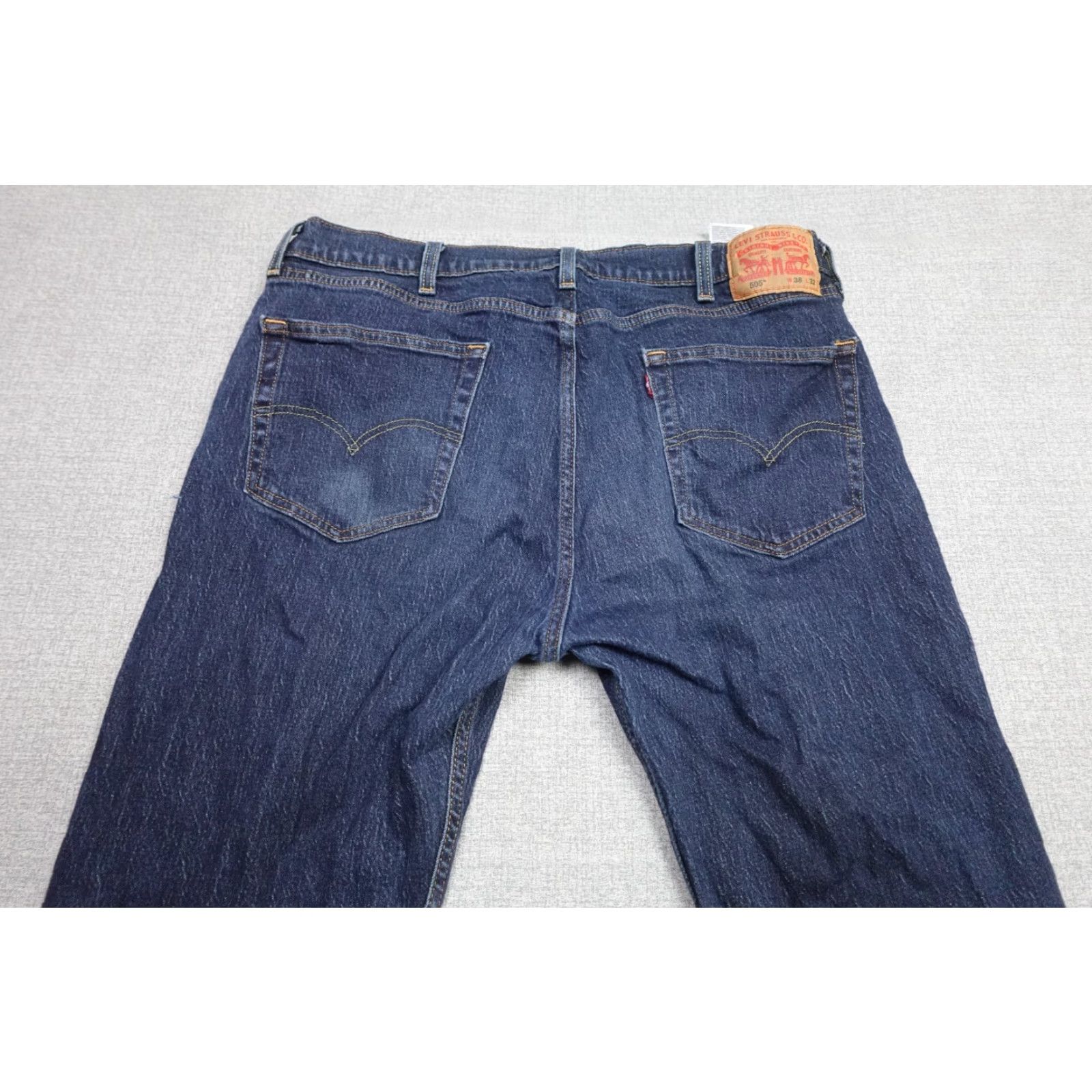 Levi's Levi's 505 Jeans Mens 38x32 Blue Dark Wash Regular Fit Western Cowboy Rancher Jeans Size US 38 / EU 54 - 5 Thumbnail