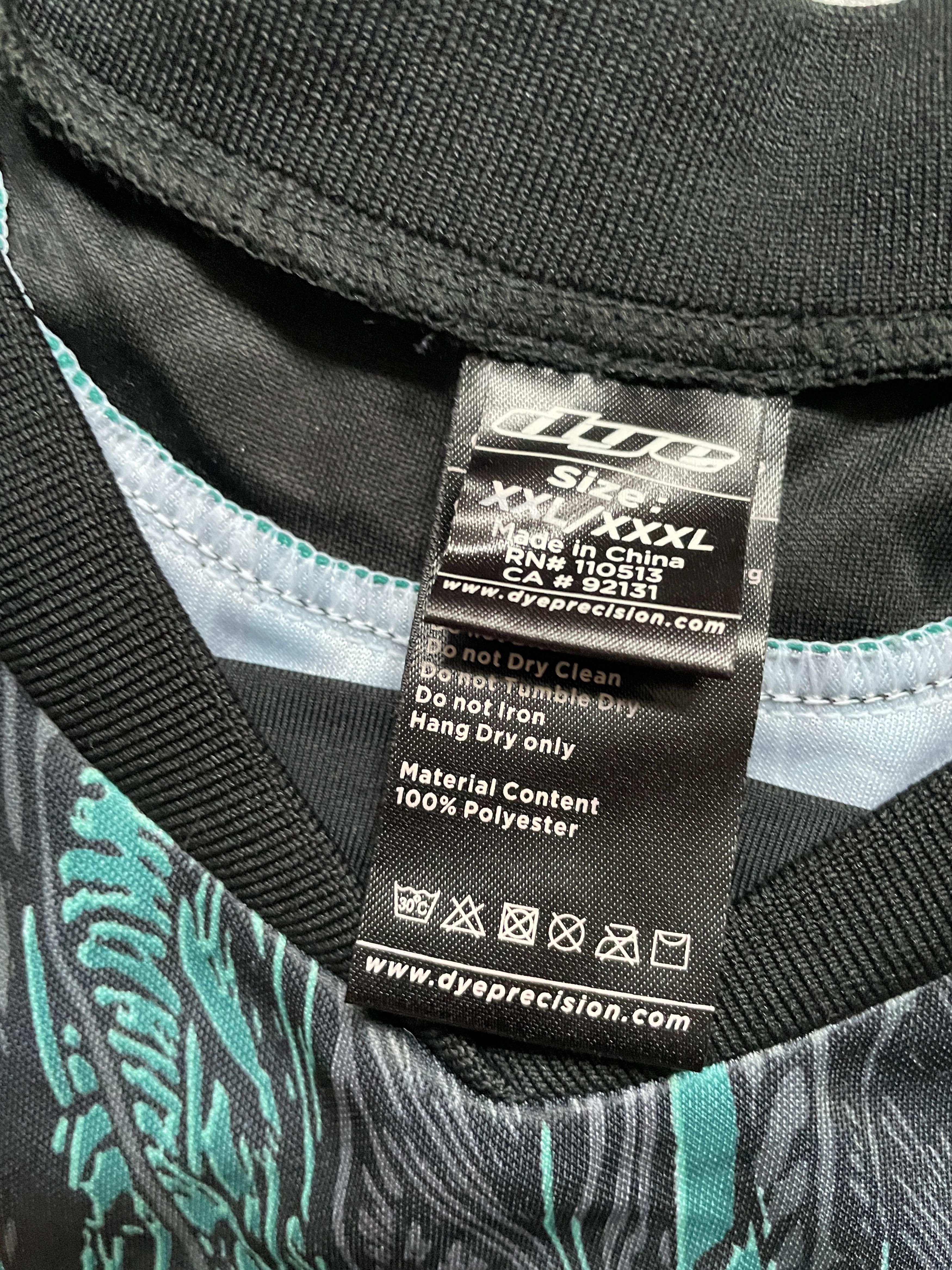 Fox Racing DYE MOTOCROSS BLACK TURQOISE LONGSLEEVE JERSEY Size US XXL / EU 58 / 5 - 6 Thumbnail