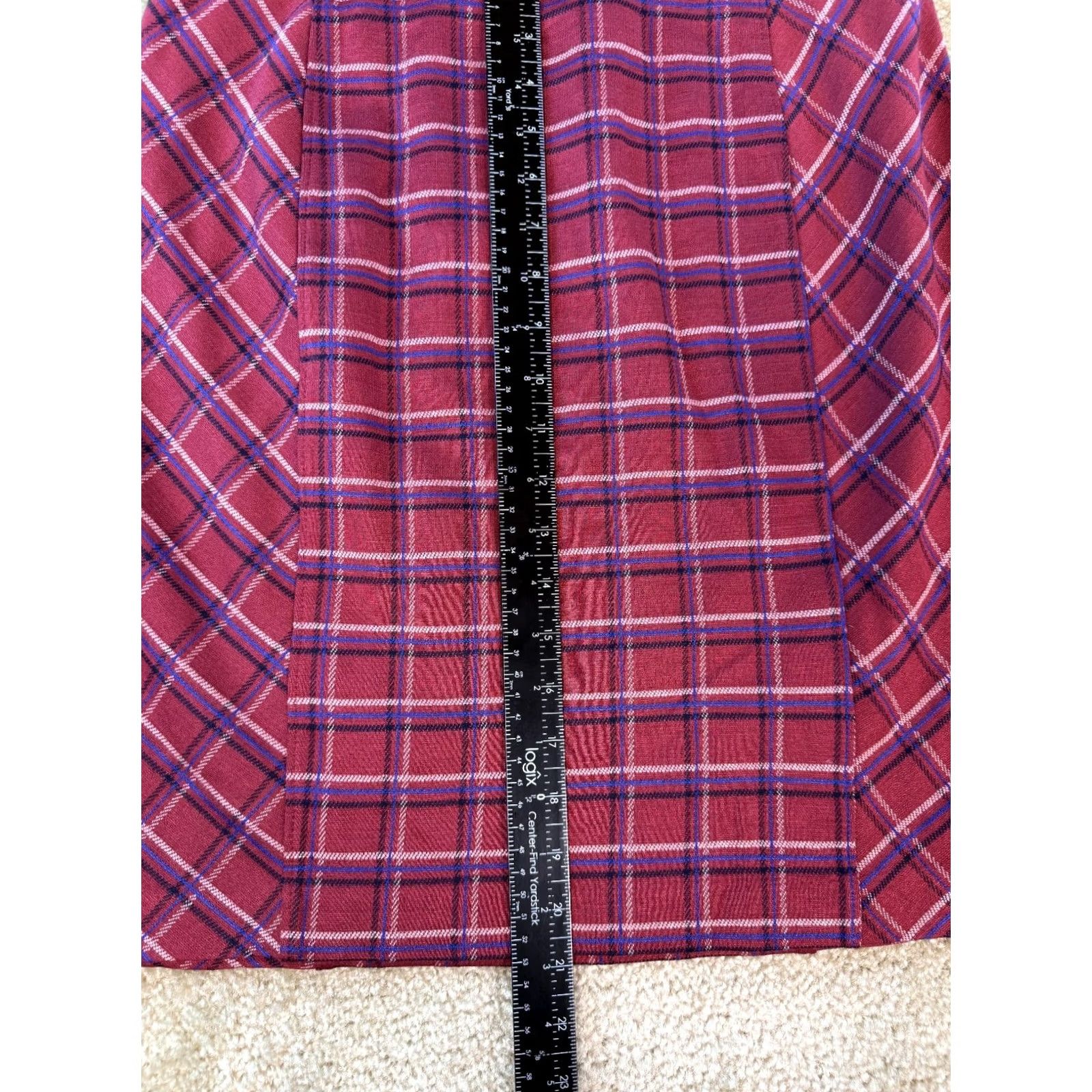 J. Jill J Jill Skirt Womens Size Small Red Plaid Pencil Stretch Knit D269 Size 28" / US 6 / IT 42 - 7 Thumbnail
