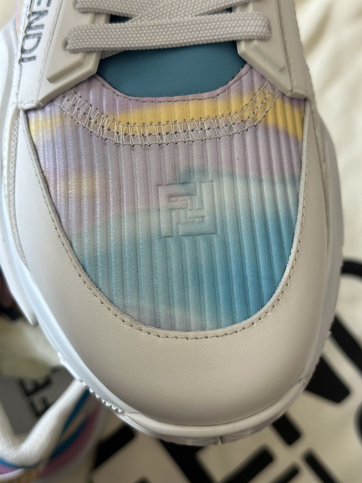 Fendi FENDI Flow Fabric Light Blue Purple Low Top Sneakers Size US 9 / EU 42 - 7 Thumbnail