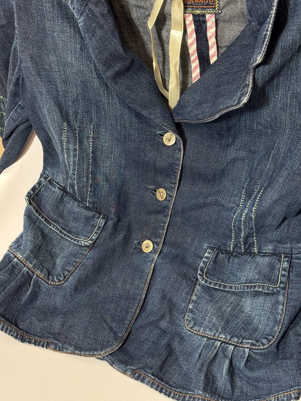 Marithe + Francois Girbaud Vintage Marithe Francois Girbaud Blue Jean Blazer Size US 27 Size S / US 4 / IT 40 - 3 Thumbnail