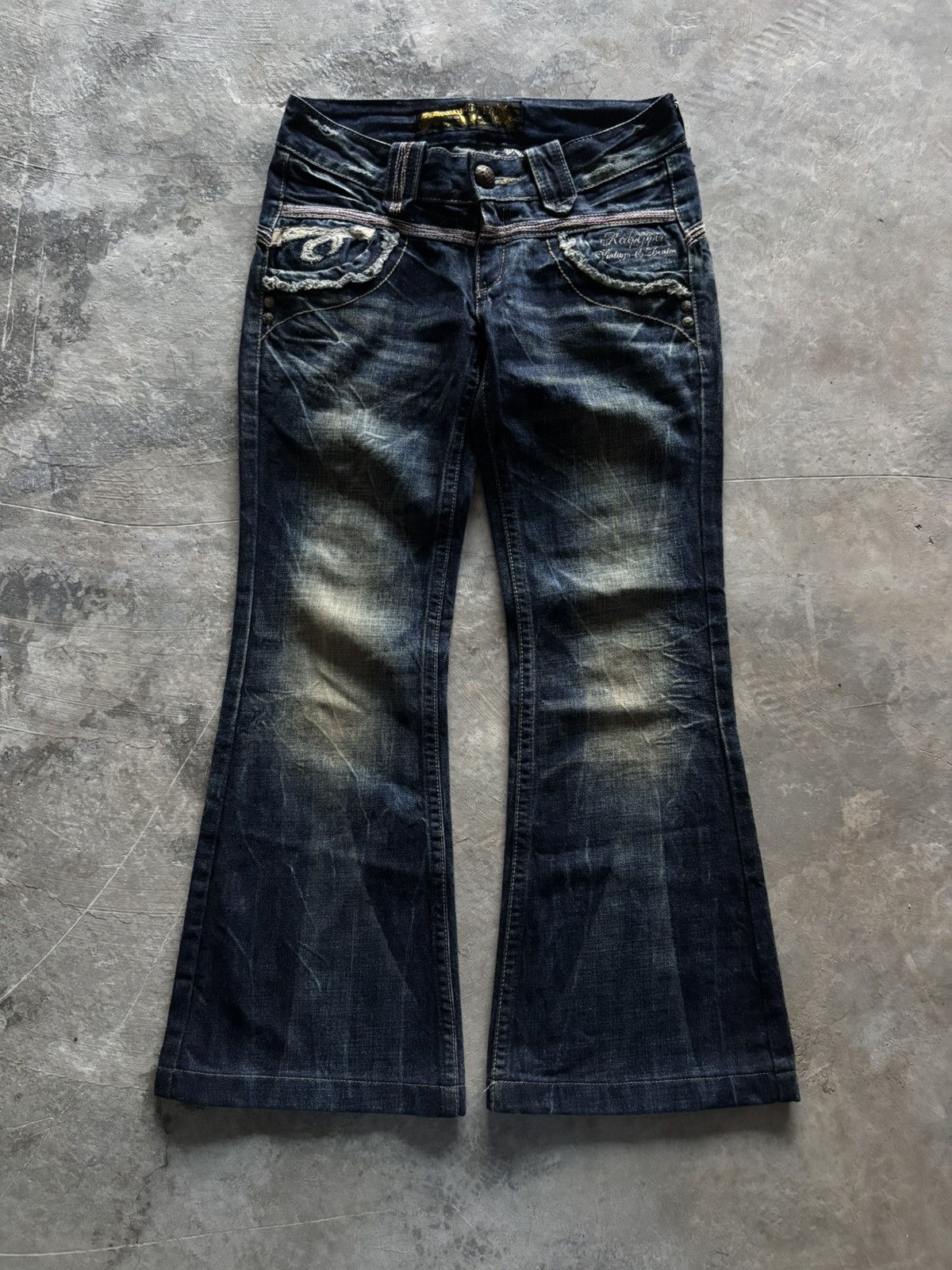 If Six Was Nine RED PEPPER FLARE LOW RISE WING BACK POCKET JAPANESE RUSTY Size US 30 / EU 46 - 1 Thumbnail